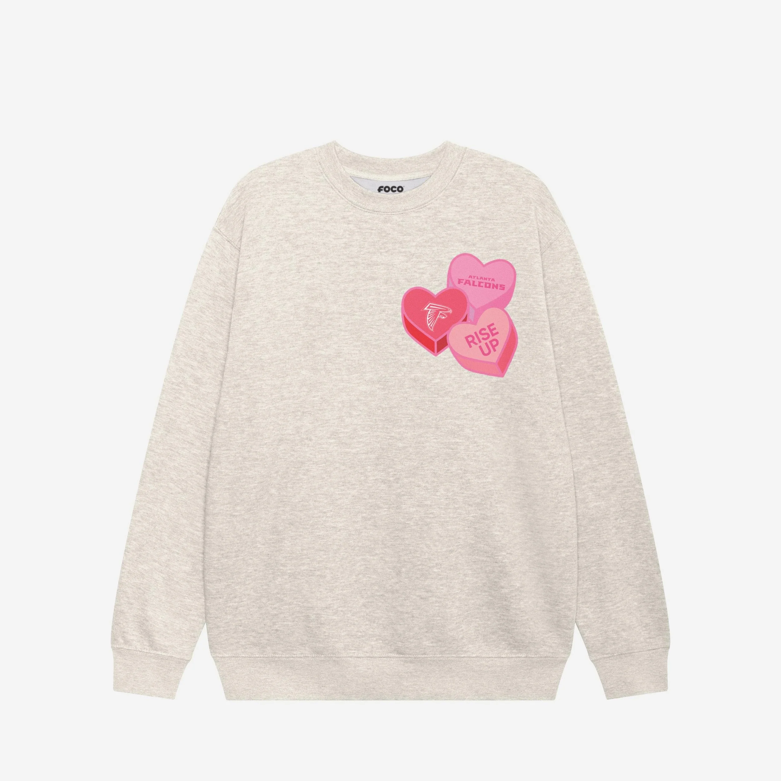 Atlanta Falcons Candy Heart Crew Neck Sweatshirt