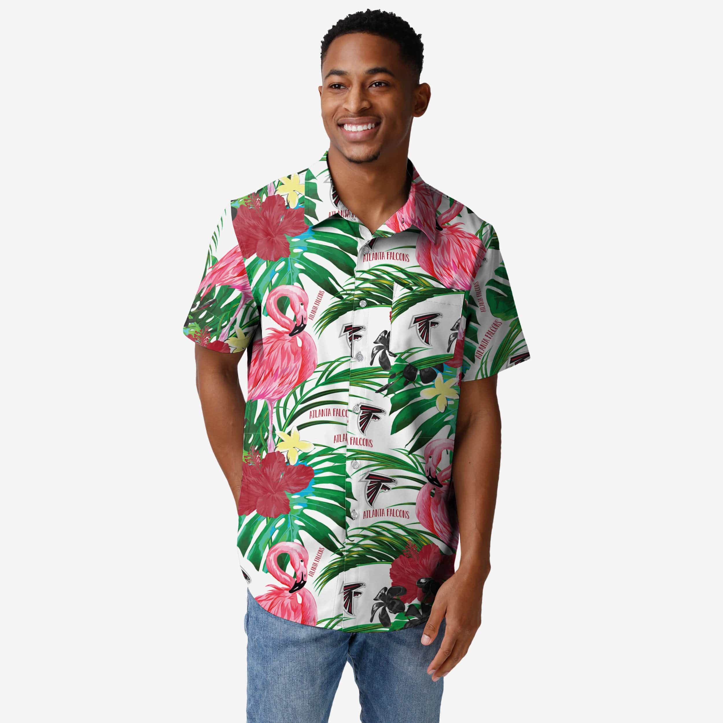 Atlanta Falcons Flamingo Button Up Shirt