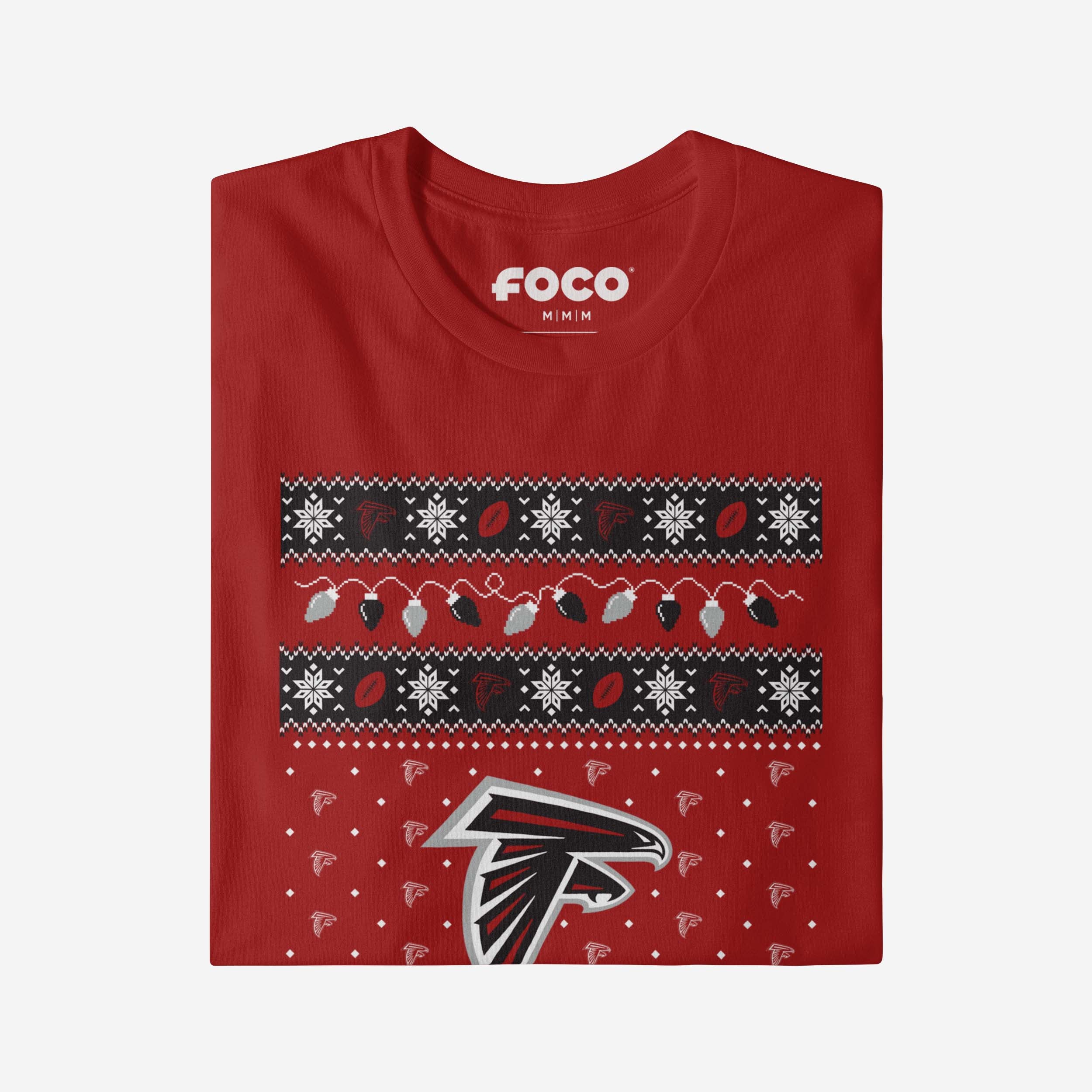 Atlanta Falcons Holiday Lights Sweater T-Shirt - Image 4