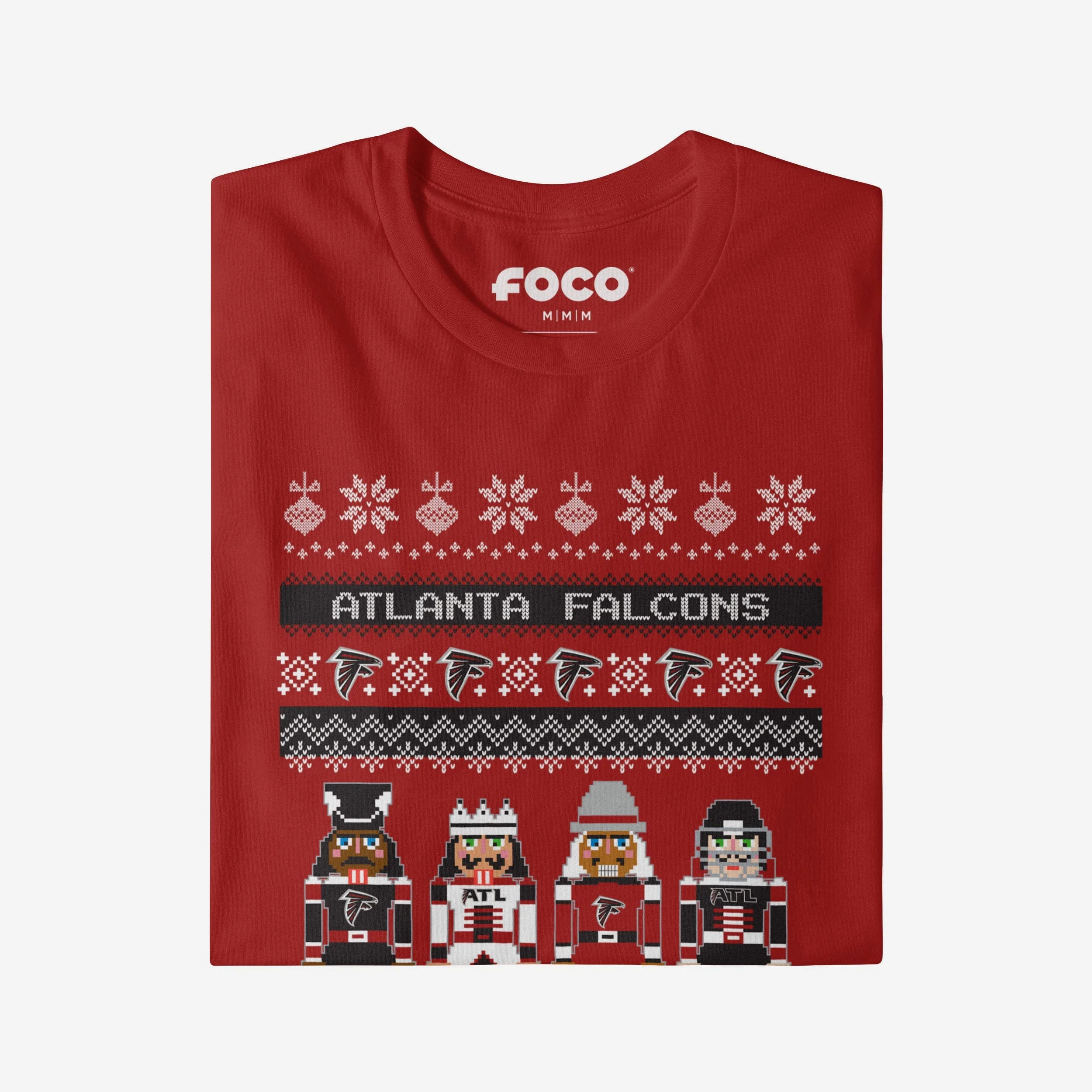 Atlanta Falcons Holiday Nutcracker Sweater T-Shirt - Image 4