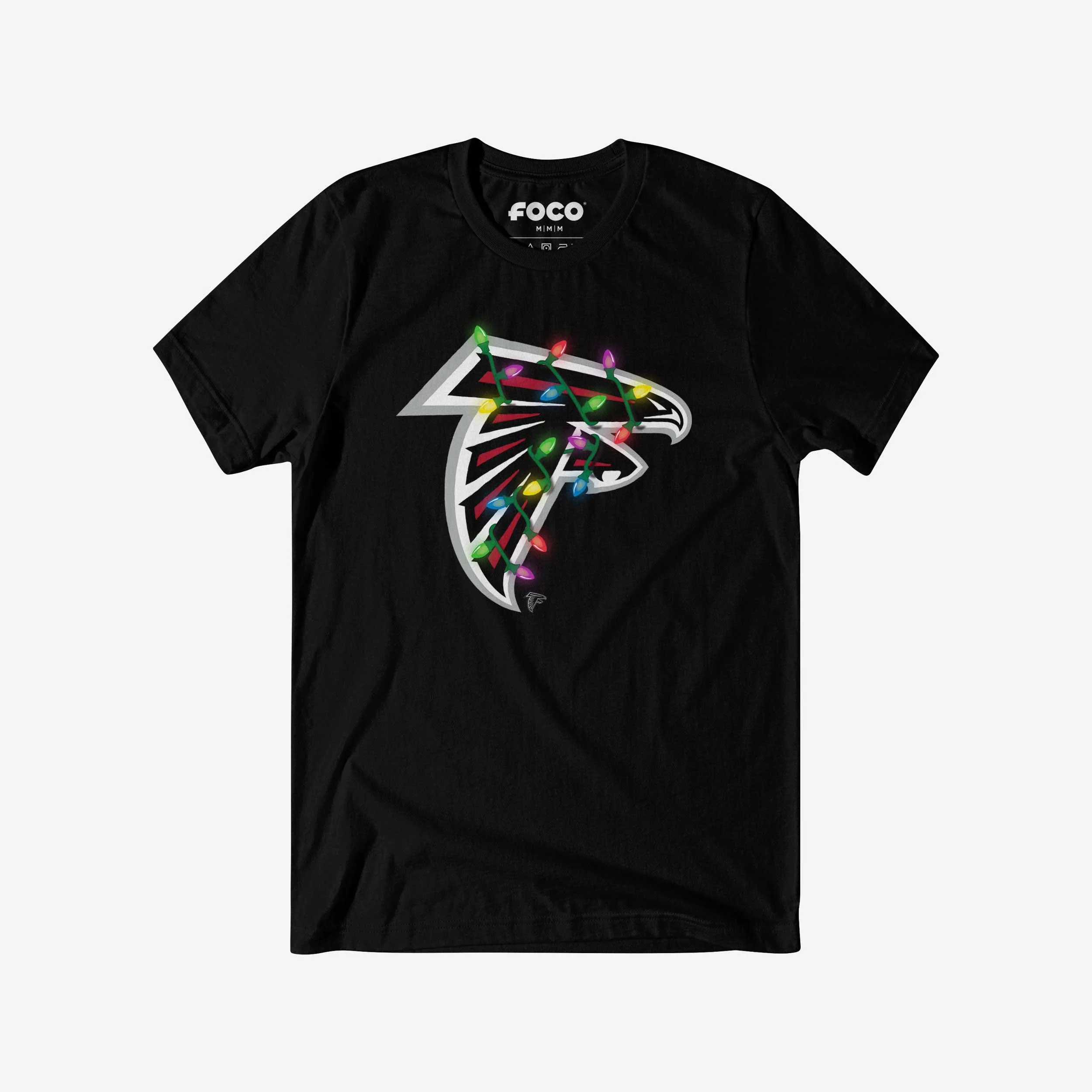 Atlanta Falcons Primary Logo Holiday Lights T-Shirt