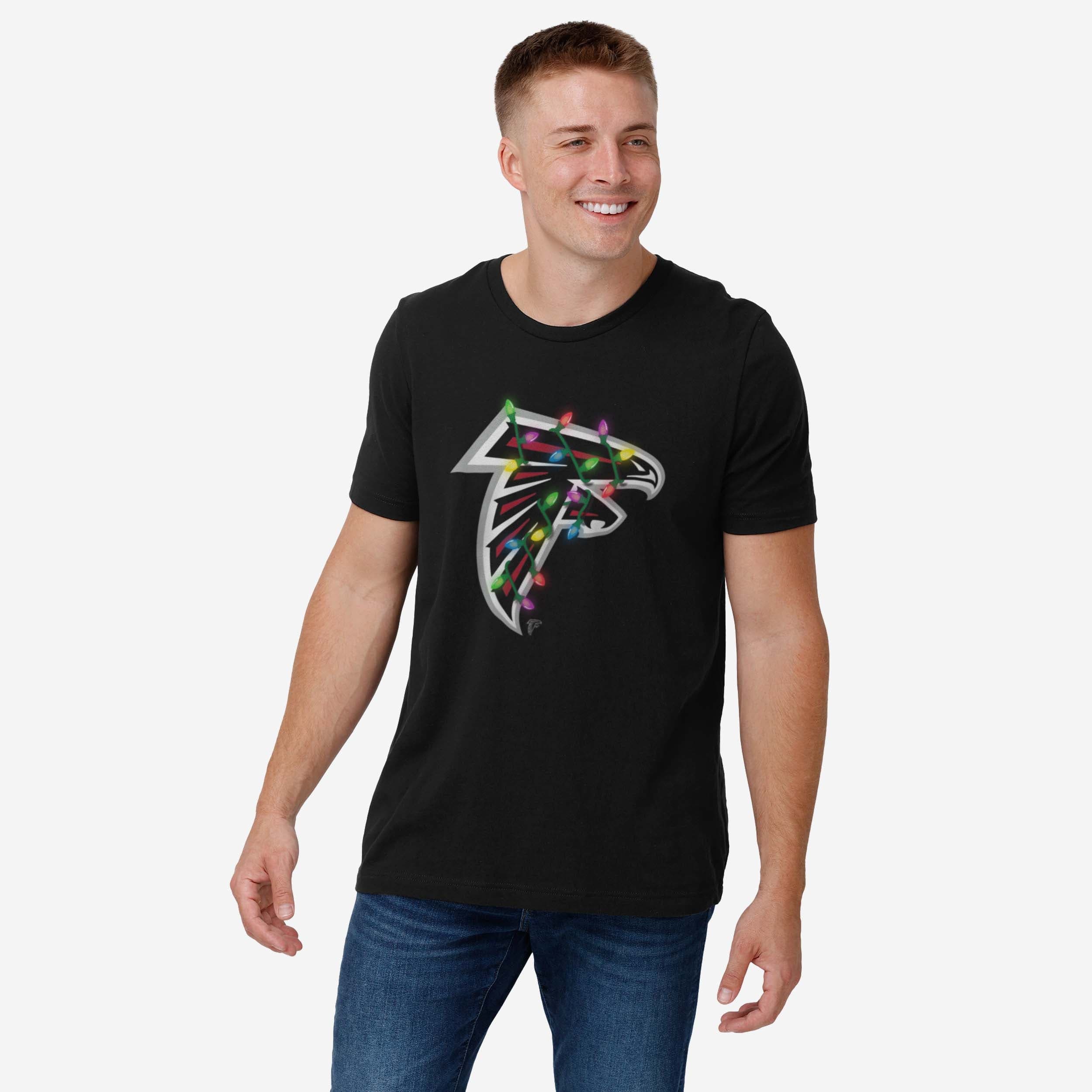 Atlanta Falcons Primary Logo Holiday Lights T-Shirt - Image 2