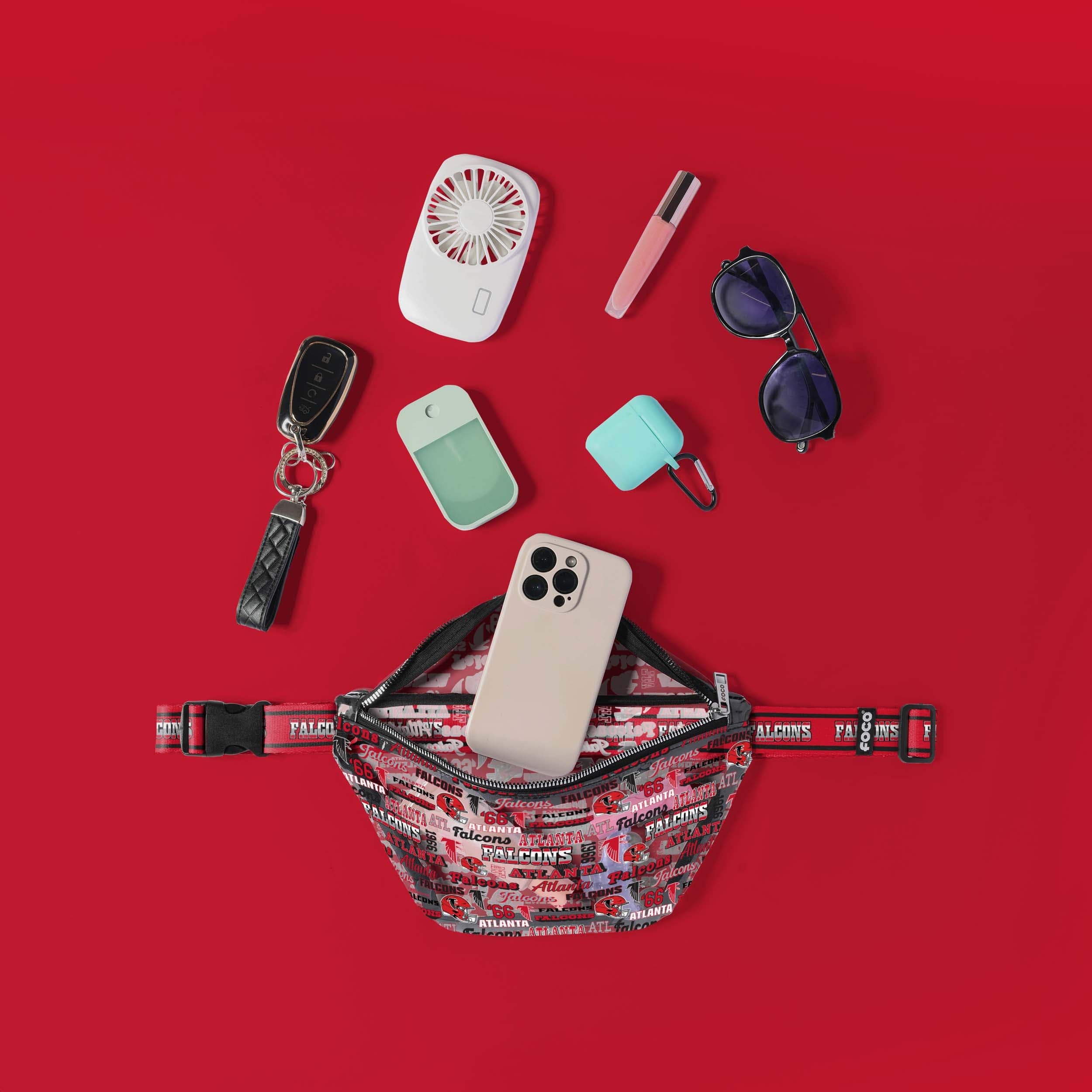 Atlanta Falcons Repeat Retro Print Clear Fanny Pack - Image 2