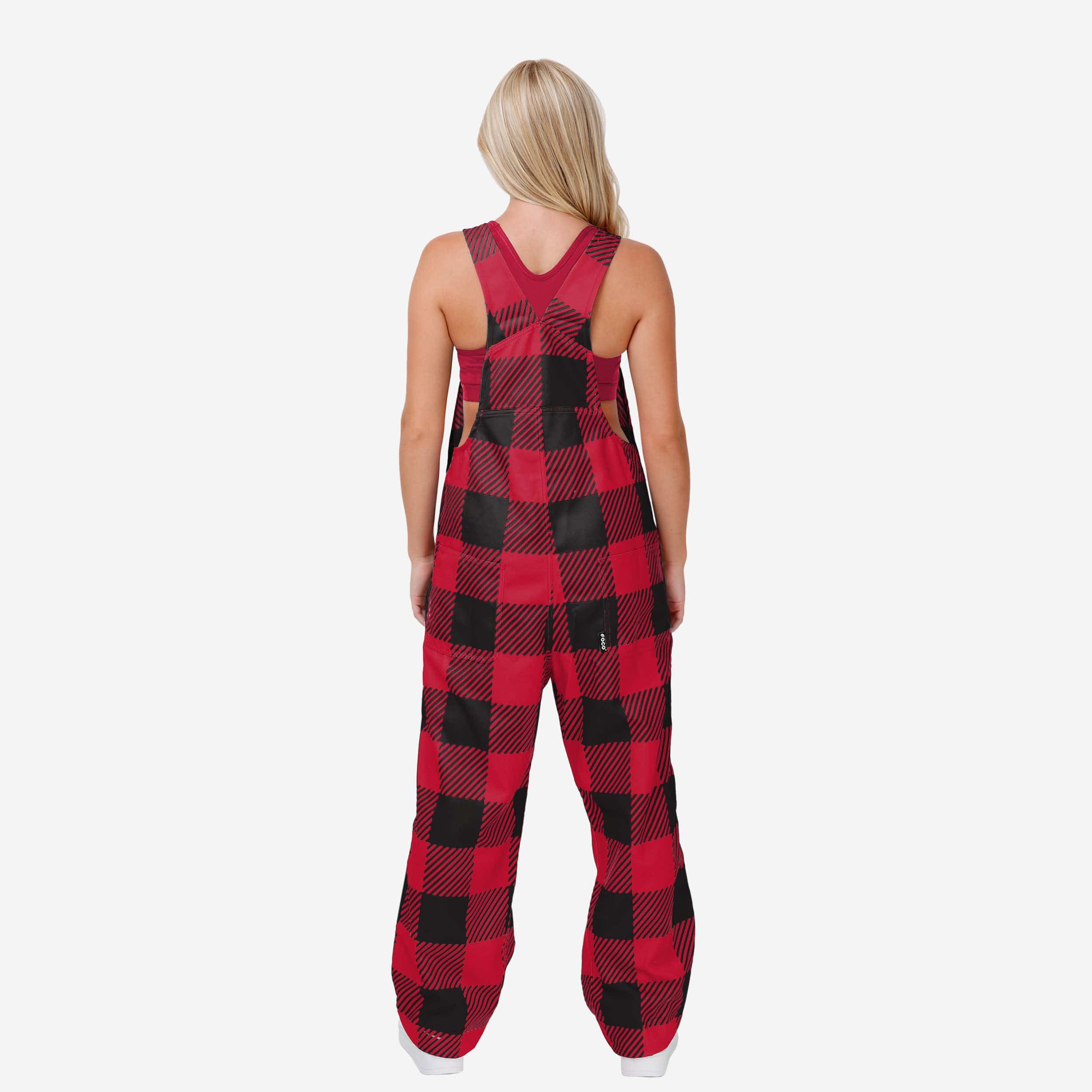 Atlanta Falcons Womens Plaid Bib Overalls - Image 2