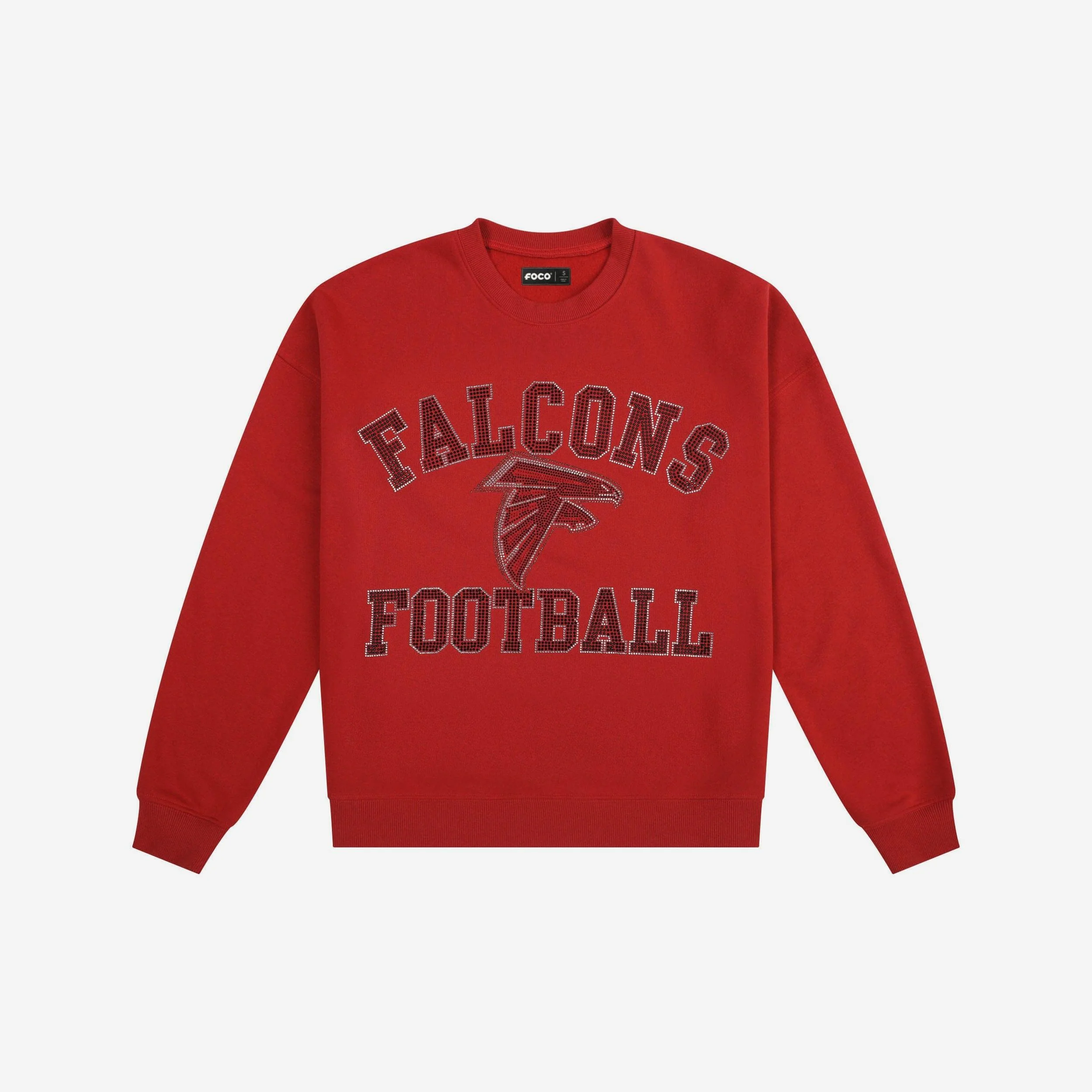 Atlanta Falcons Womens Rhinestone Logo Oversized Crew Neck Sweatshirt - Image 4