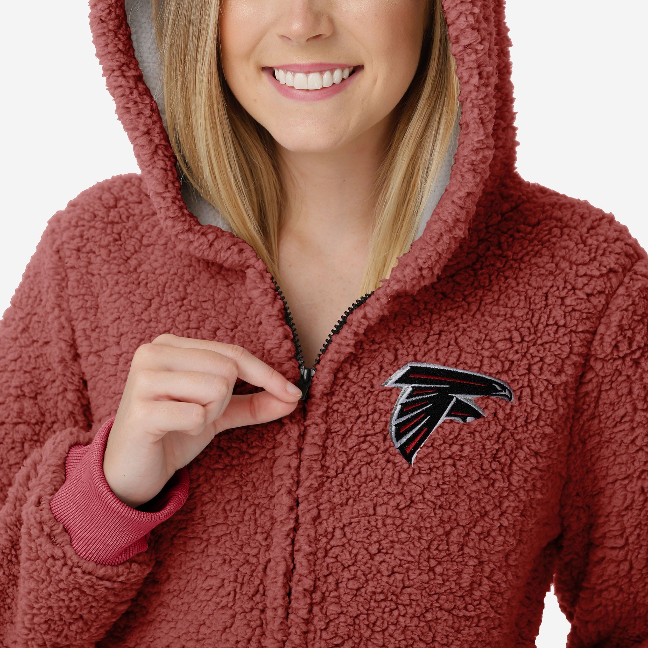 Atlanta Falcons Womens Sherpa One Piece Pajamas - Image 3