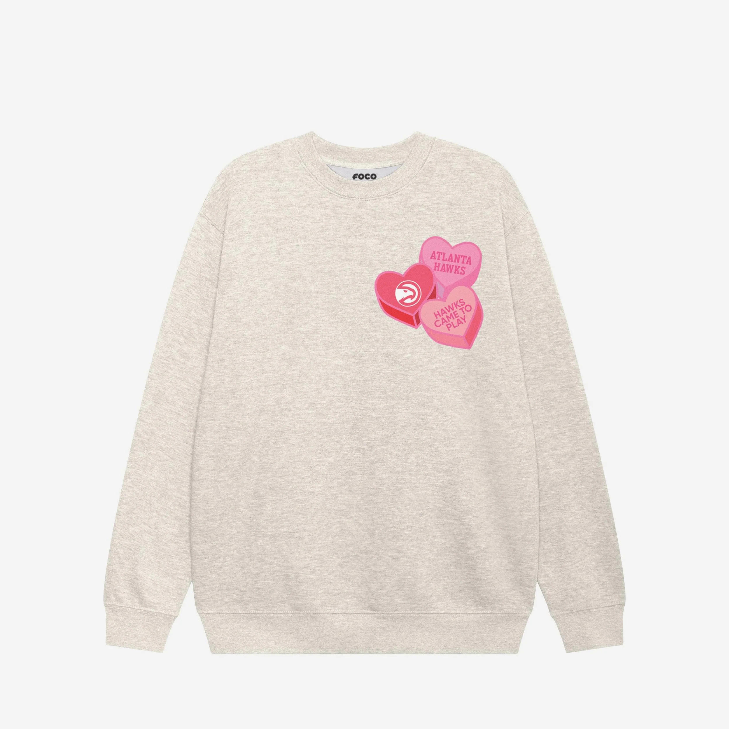 Atlanta Hawks Candy Heart Crew Neck Sweatshirt