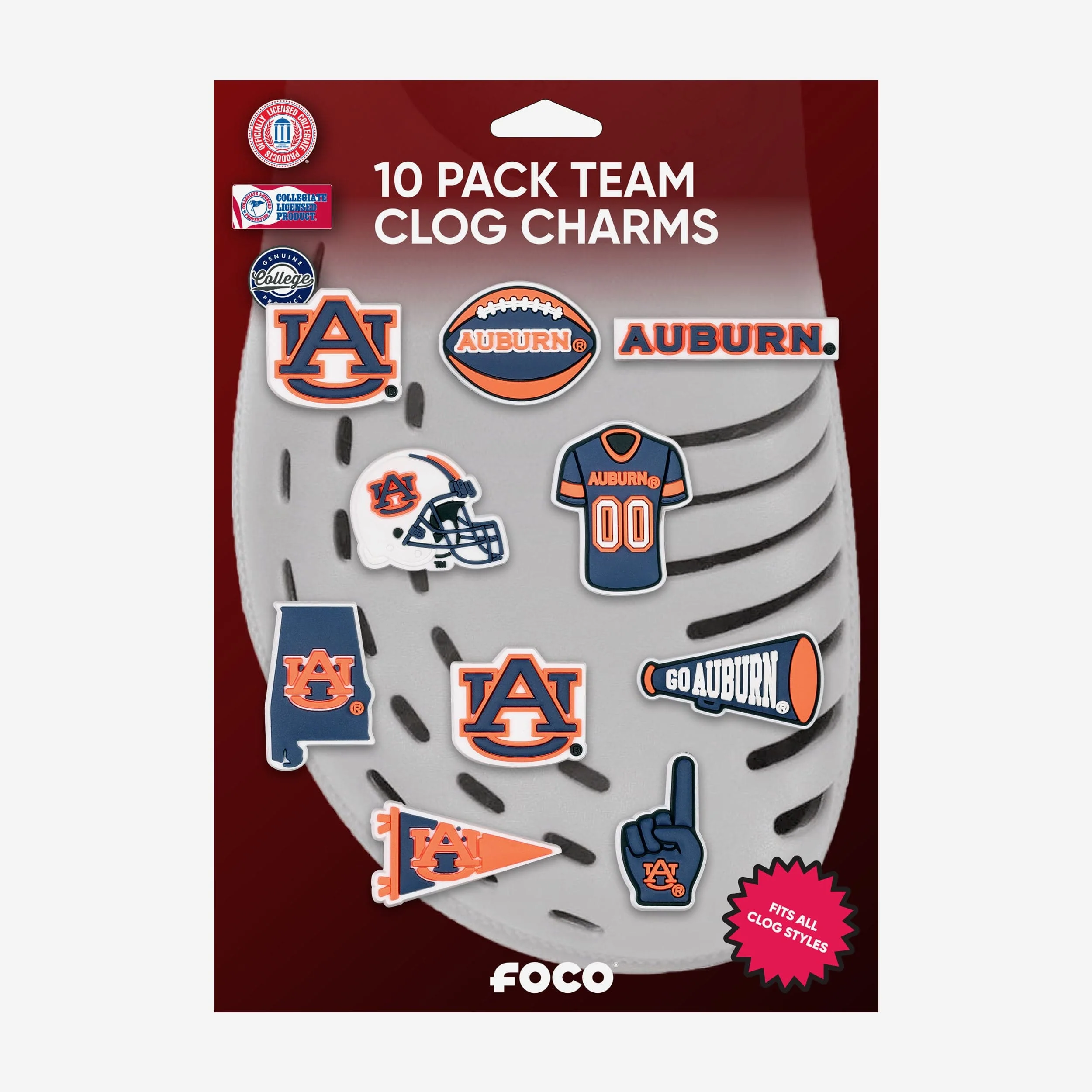 Auburn Tigers 10 Pack Team Clog Charms - Image 5