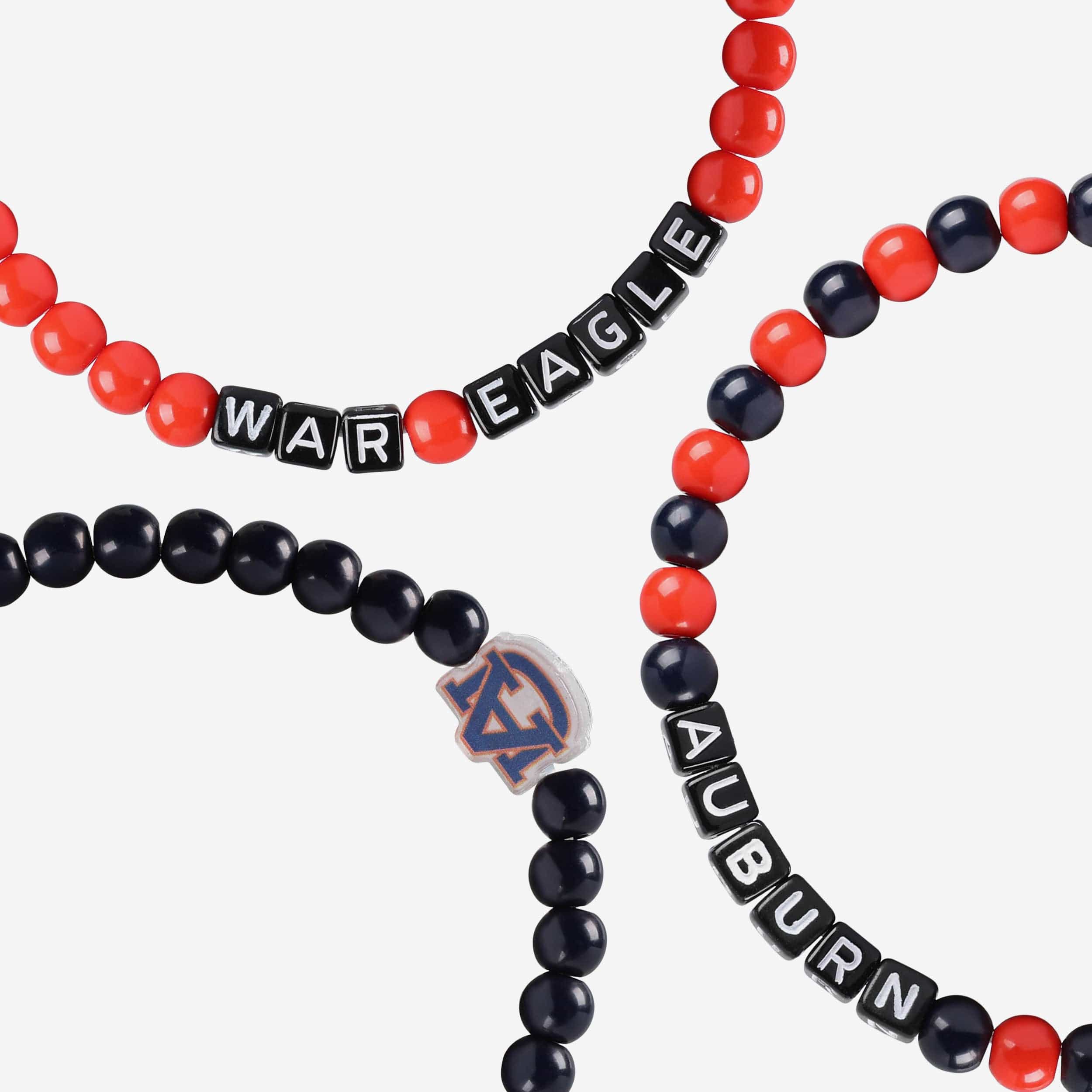 Auburn Tigers 3 Pack Beaded Friendship Bracelet - Image 2