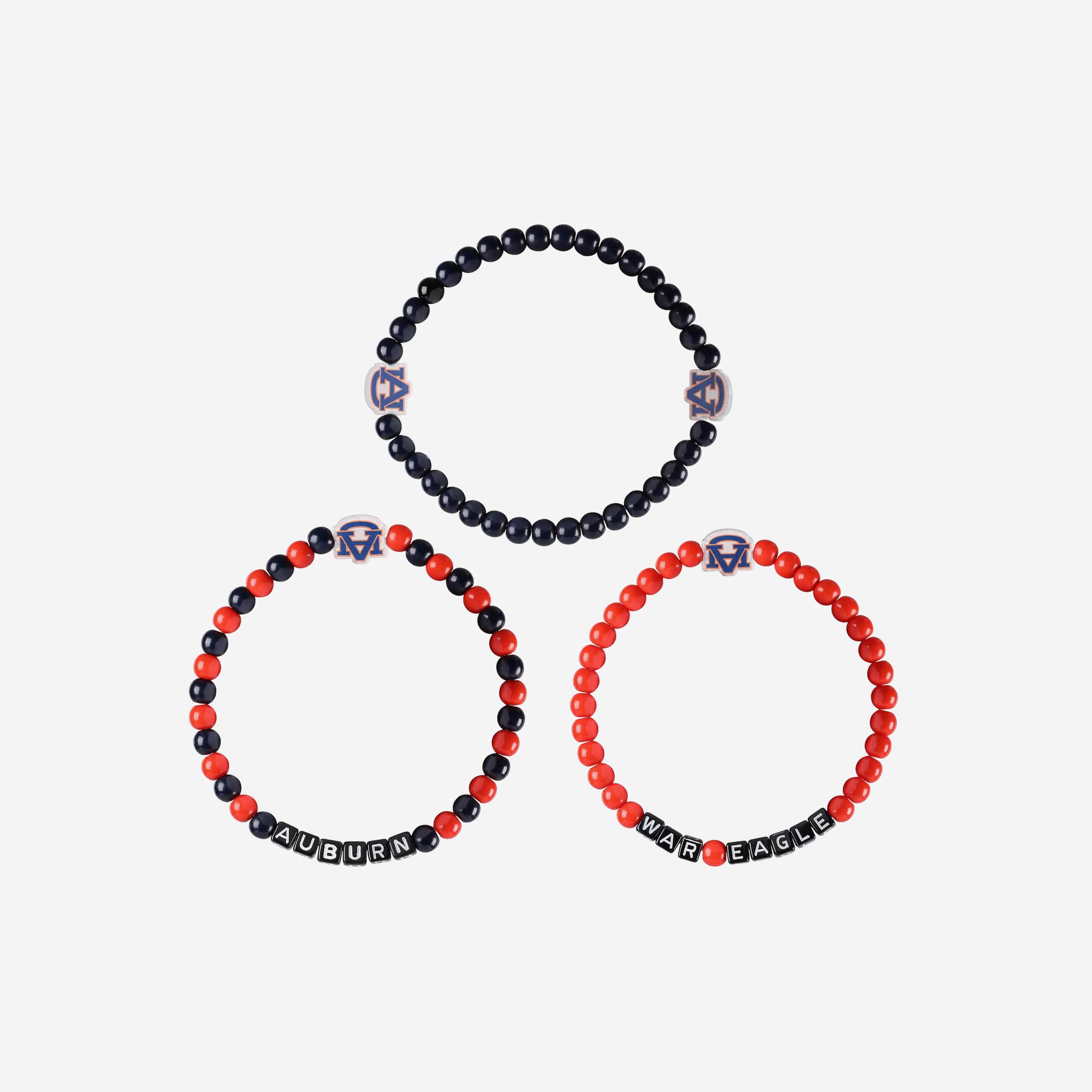 Auburn Tigers 3 Pack Beaded Friendship Bracelet - Image 3