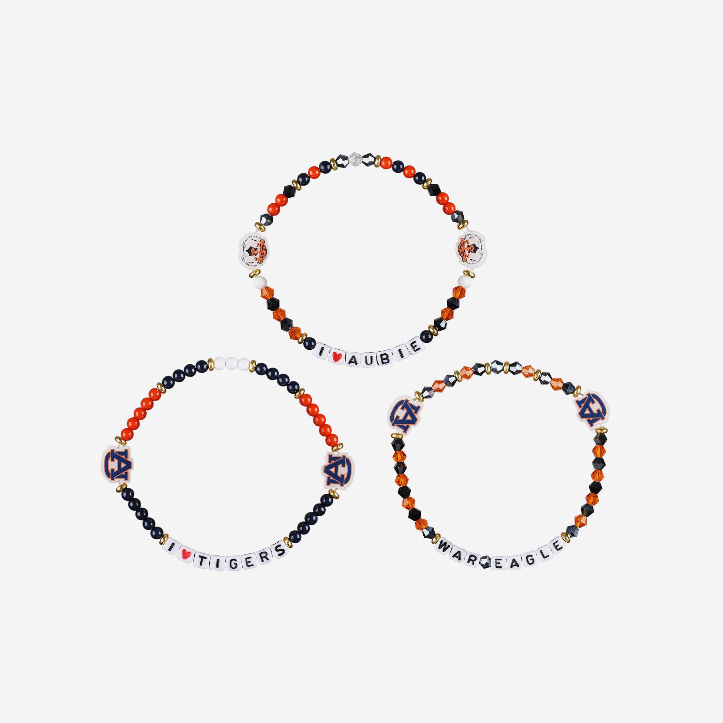 Auburn Tigers 3 Pack Friendship Bracelet - Image 3