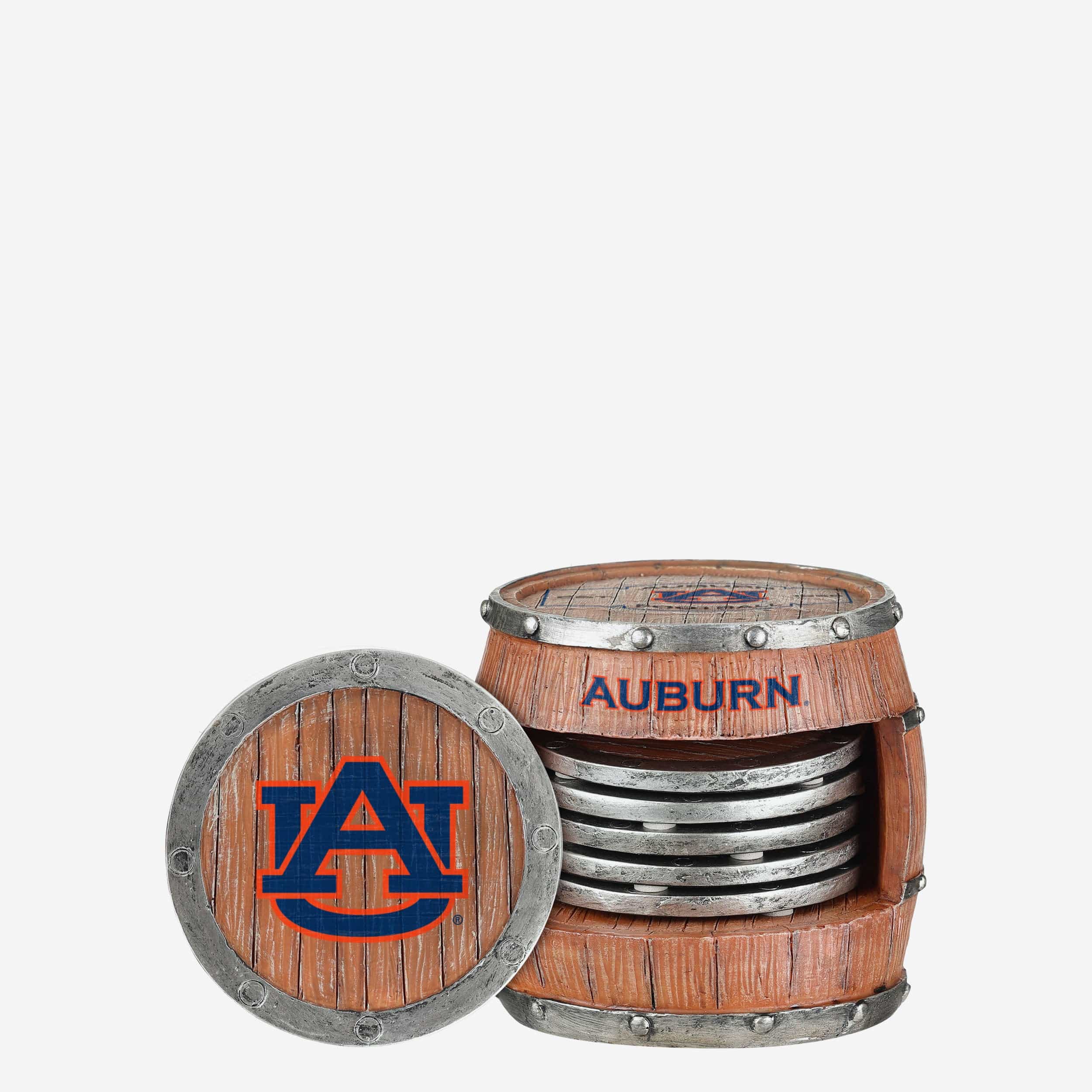 Auburn Tigers 5 Pack Barrel Coaster Set