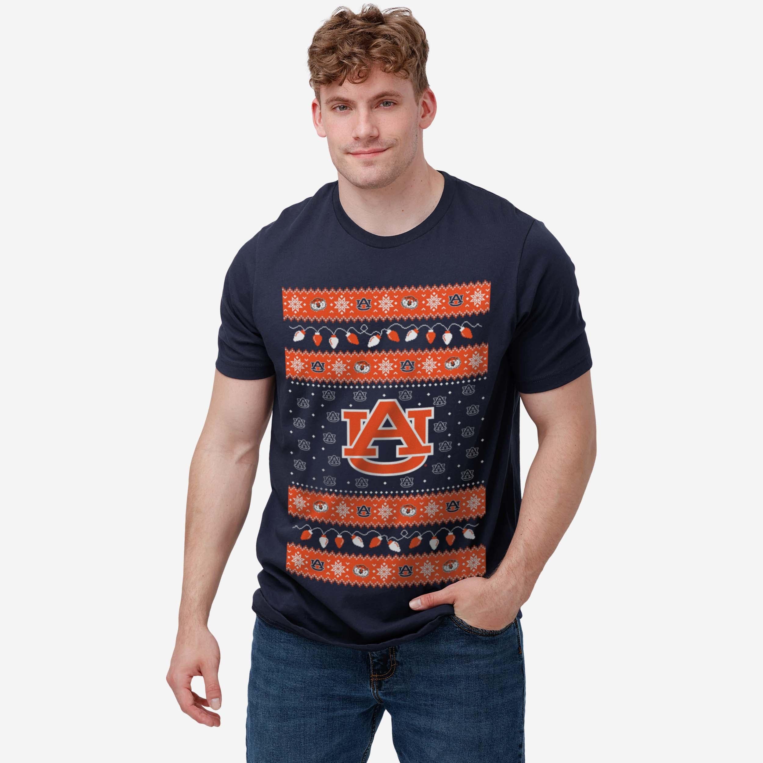 Auburn Tigers Holiday Lights Sweater T-Shirt - Image 2