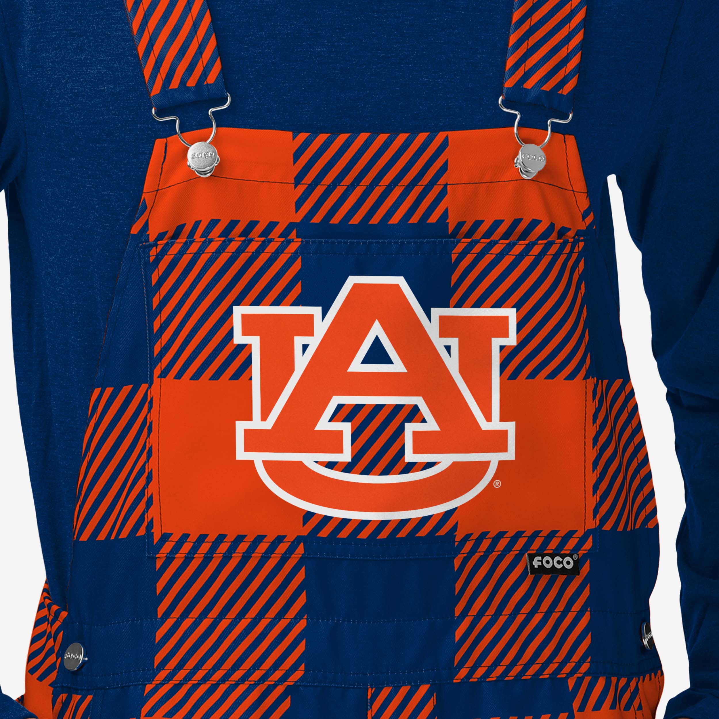 Auburn Tigers Mens Plaid Bib Shortalls - Image 4