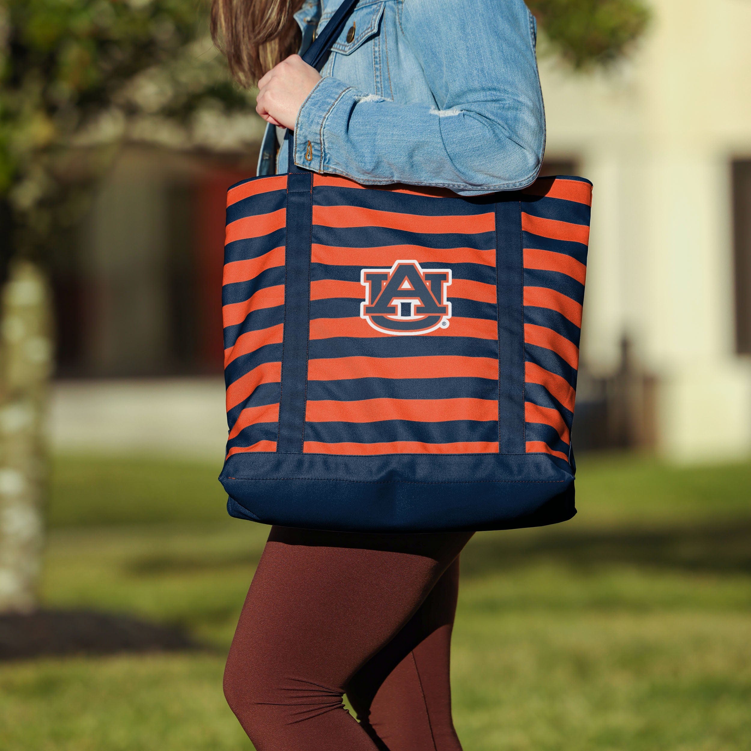 Auburn Tigers Team Stripe Canvas Tote Bag - Image 3