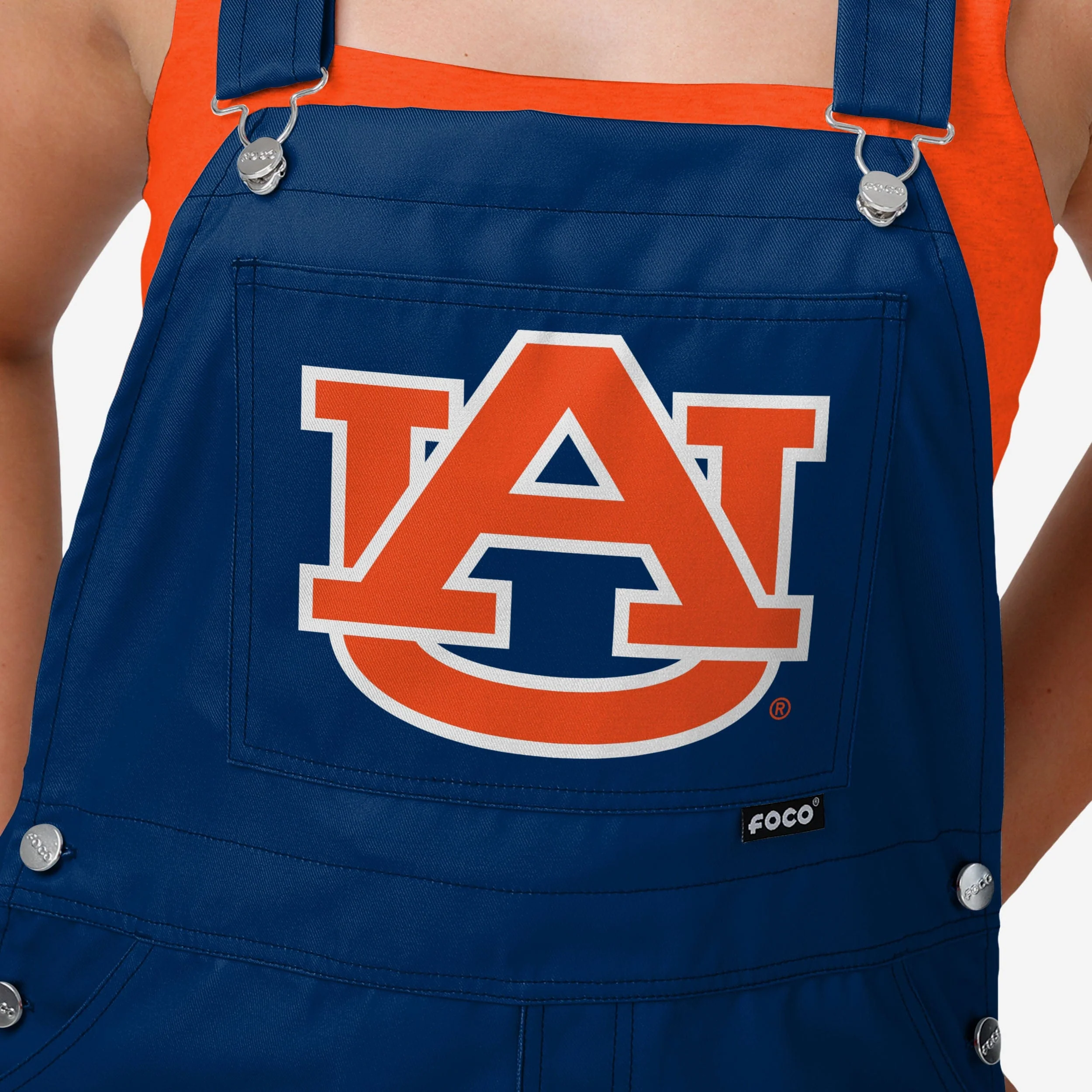 Auburn Tigers Womens Big Logo Bib Overalls - Image 4