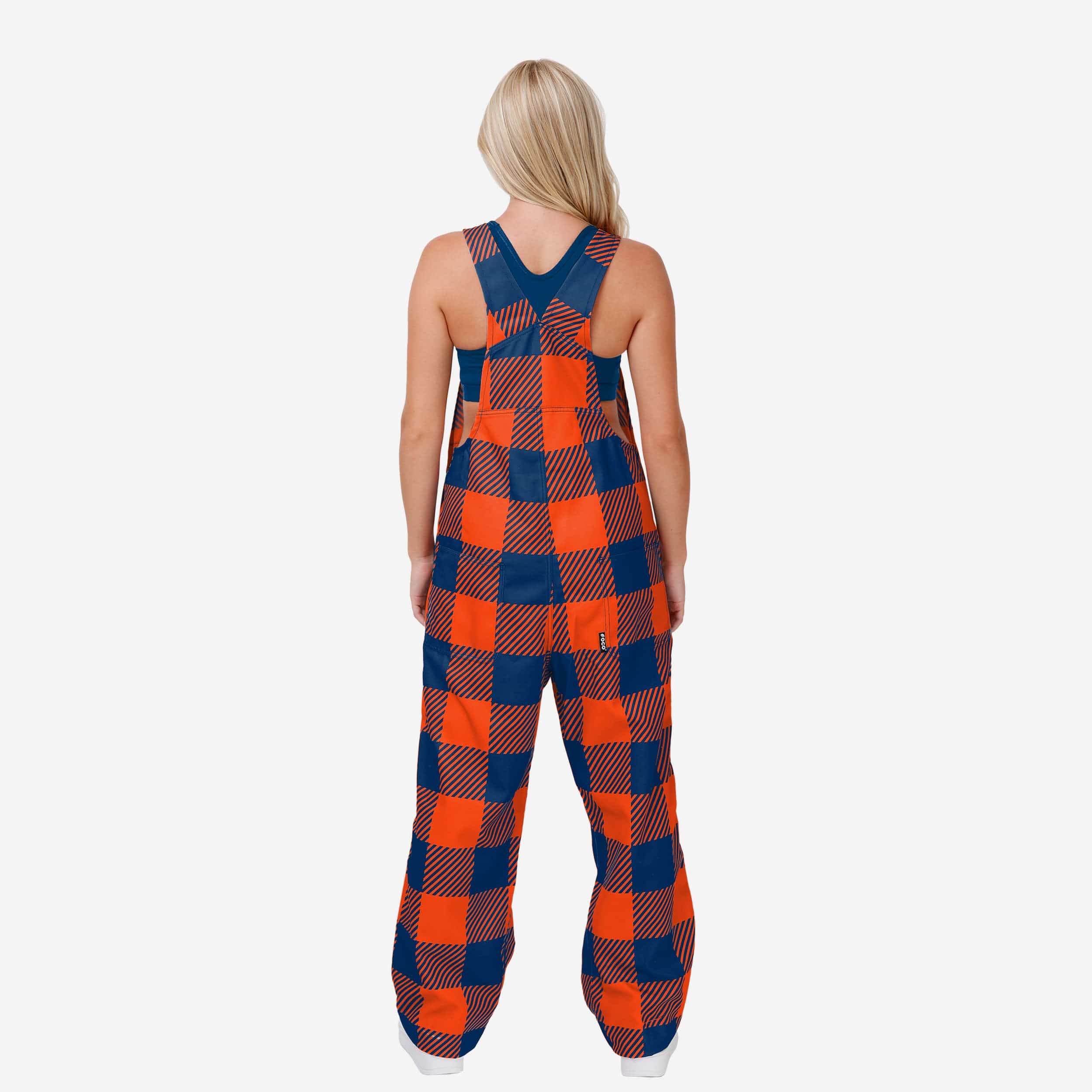 Auburn Tigers Womens Plaid Bib Overalls - Image 2