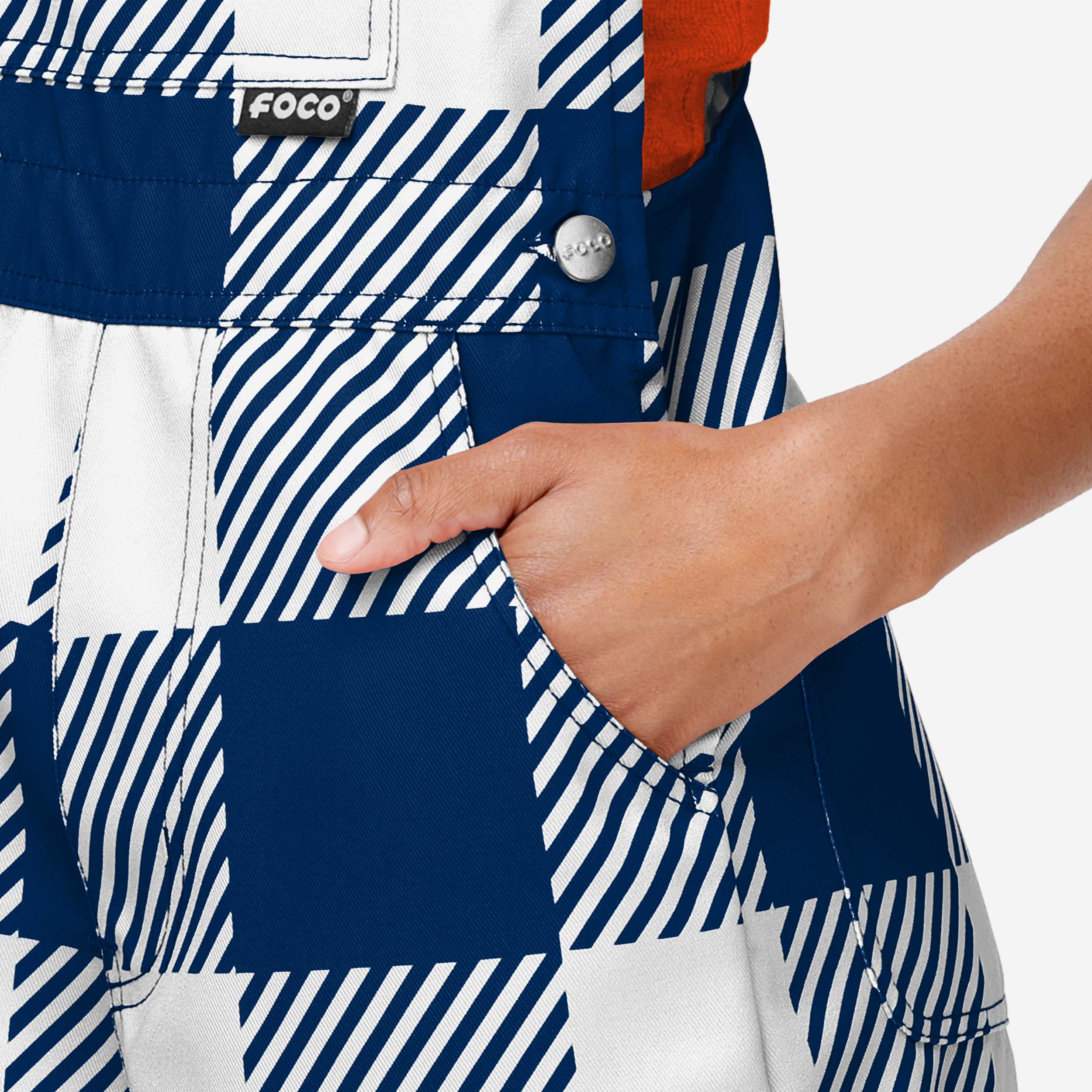 Auburn Tigers Womens Plaid Bib Shortalls - Image 5