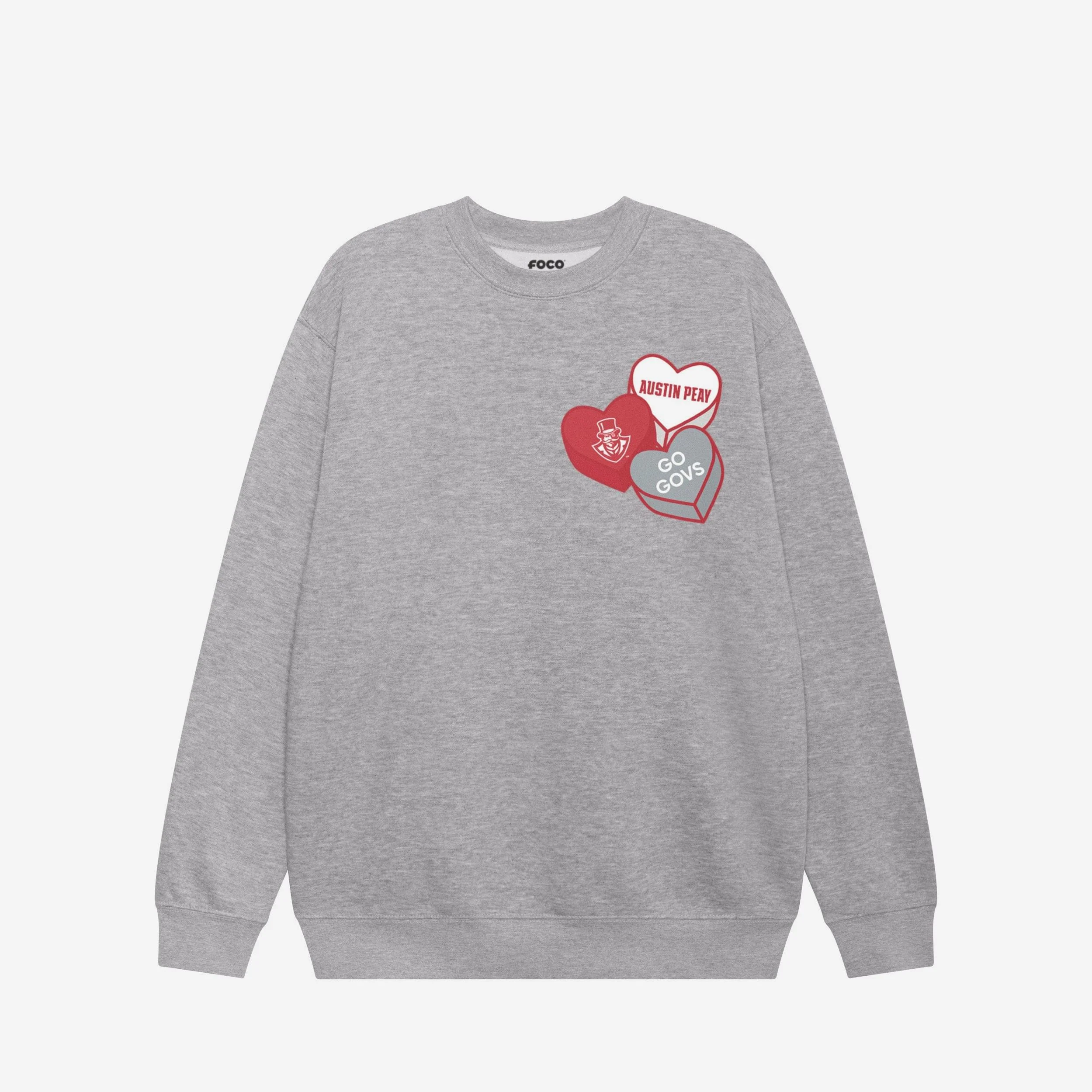 Austin Peay Governors Candy Heart Crew Neck Sweatshirt - Image 3