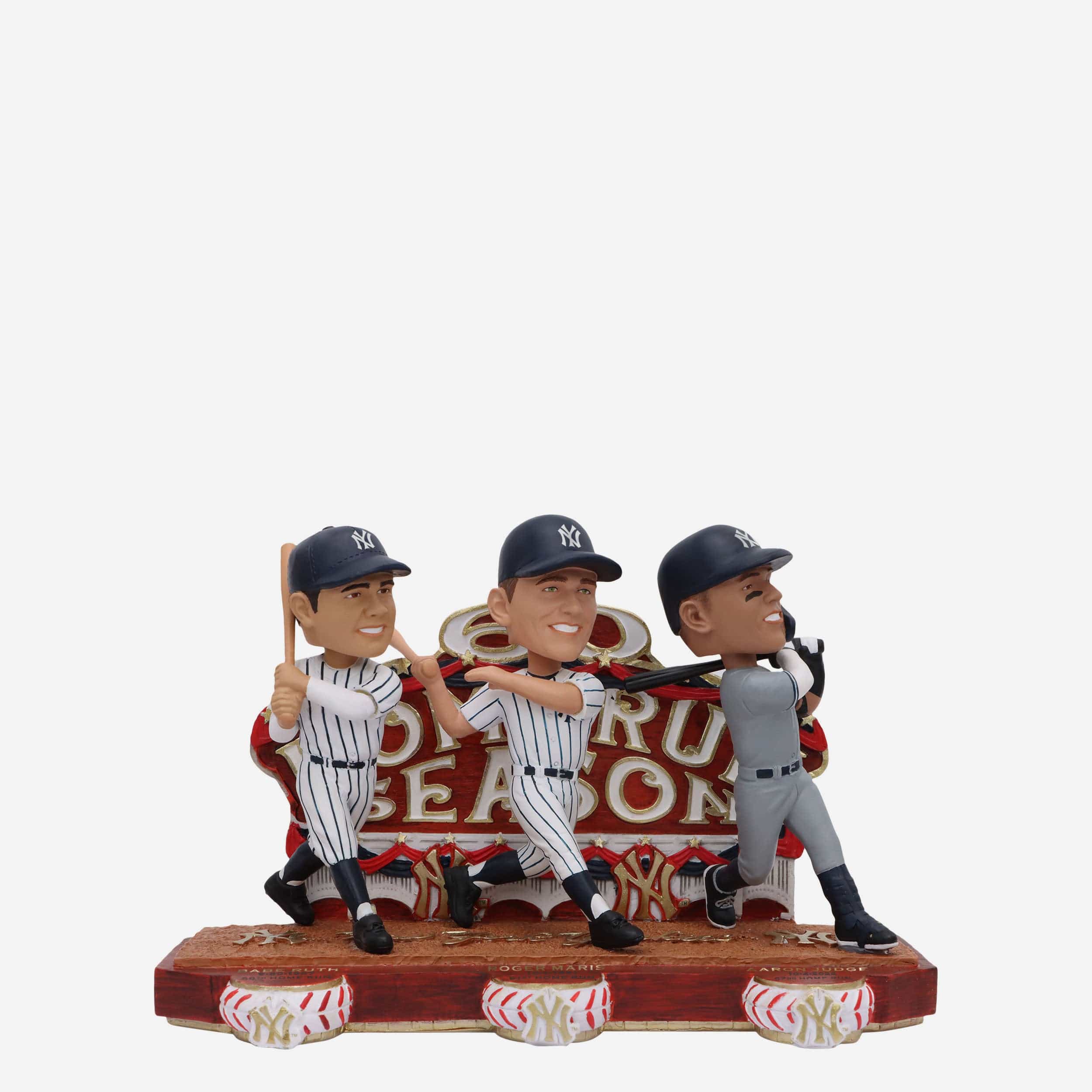 Babe Ruth & Roger Maris & Aaron Judge New York Yankees 60 Home Run Club Triple Bobblehead