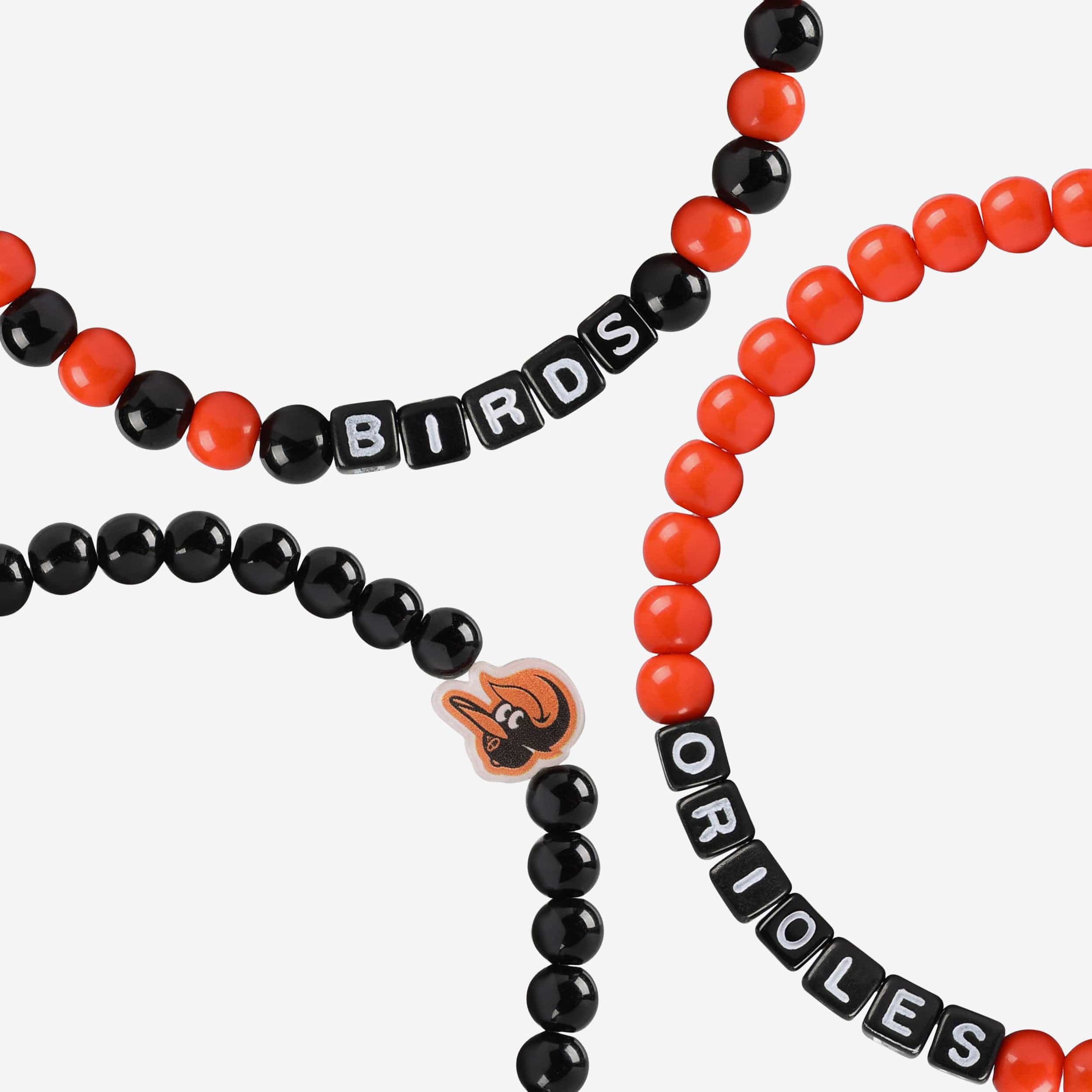 Baltimore Orioles 3 Pack Beaded Friendship Bracelet - Image 2