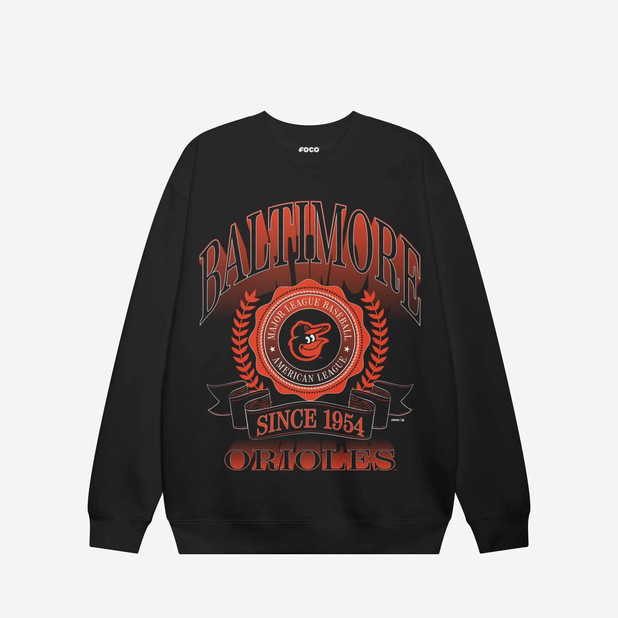 Baltimore Orioles Banner Crest Crew Neck Sweatshirt