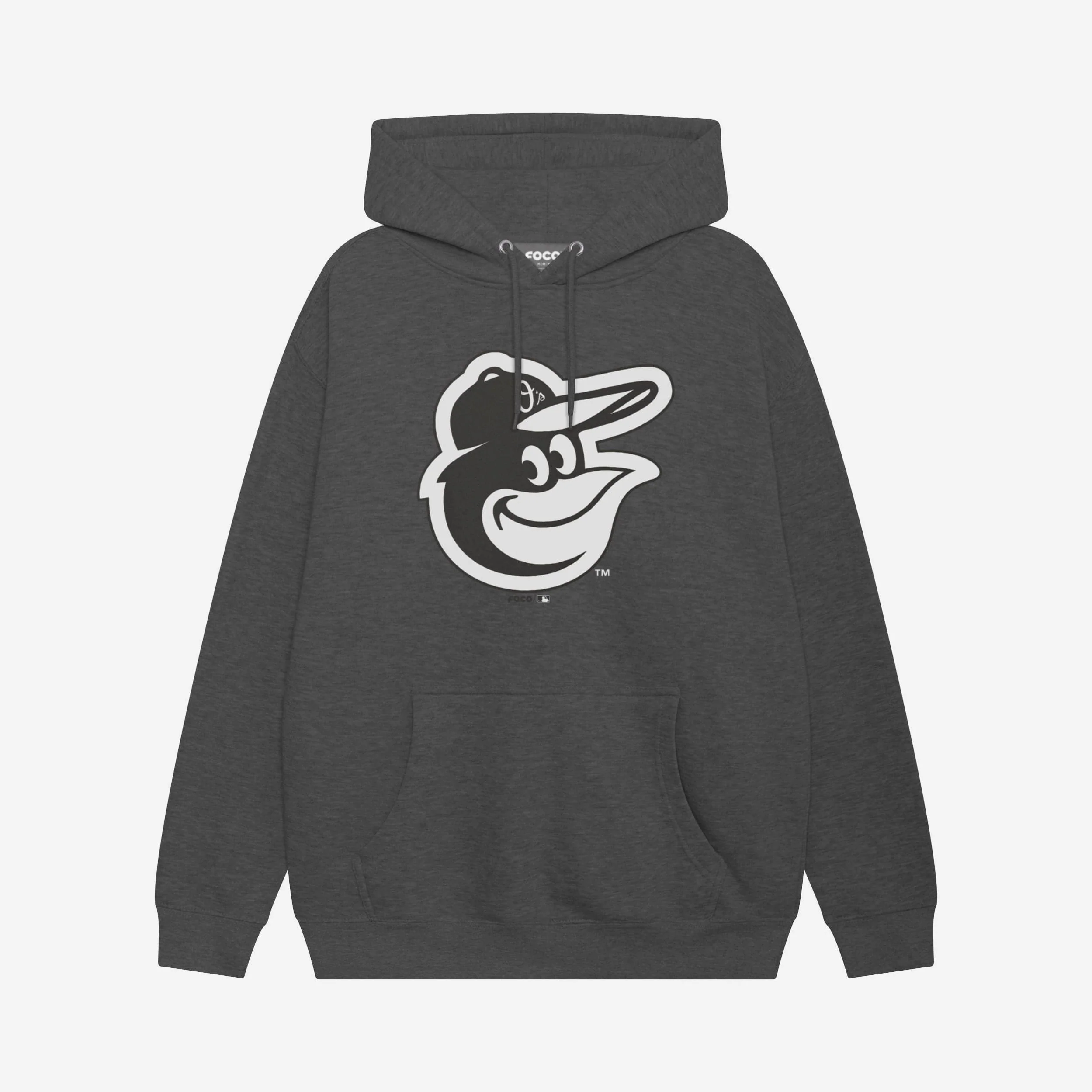 Baltimore Orioles Black & White Primary Logo Hoodie