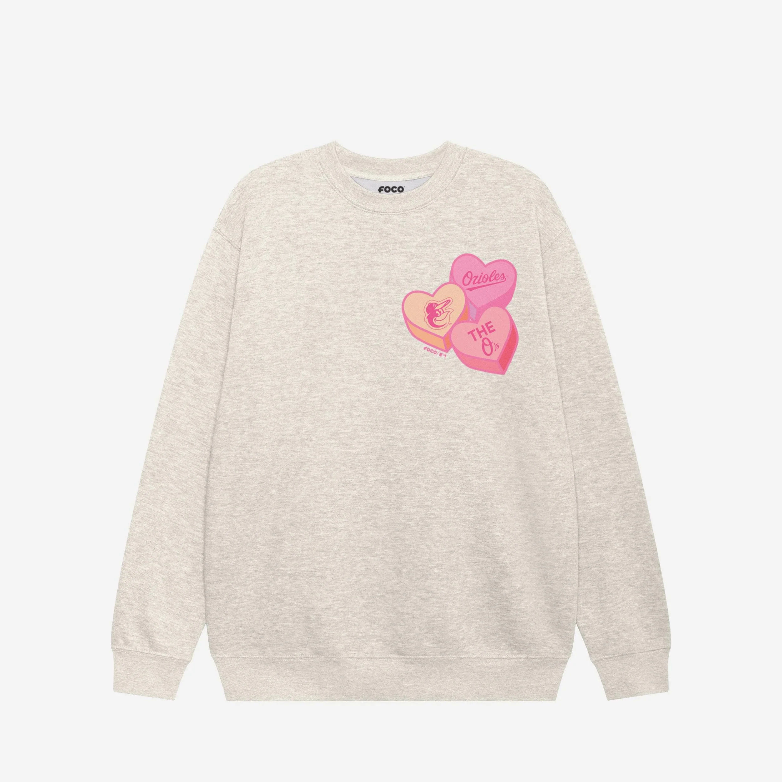 Baltimore Orioles Candy Heart Crew Neck Sweatshirt