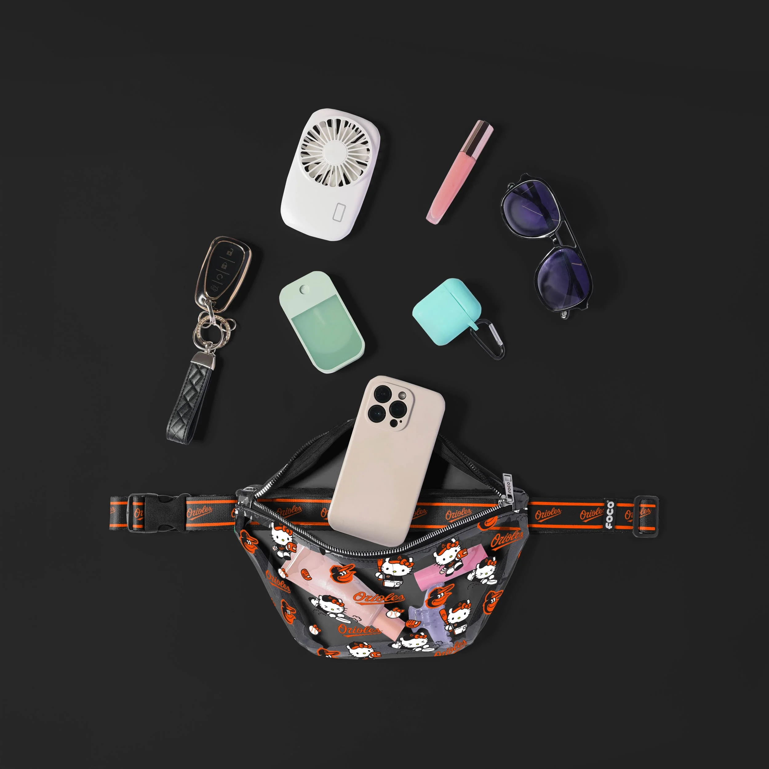 Baltimore Orioles Hello Kitty® Clear Fanny Pack - Image 3