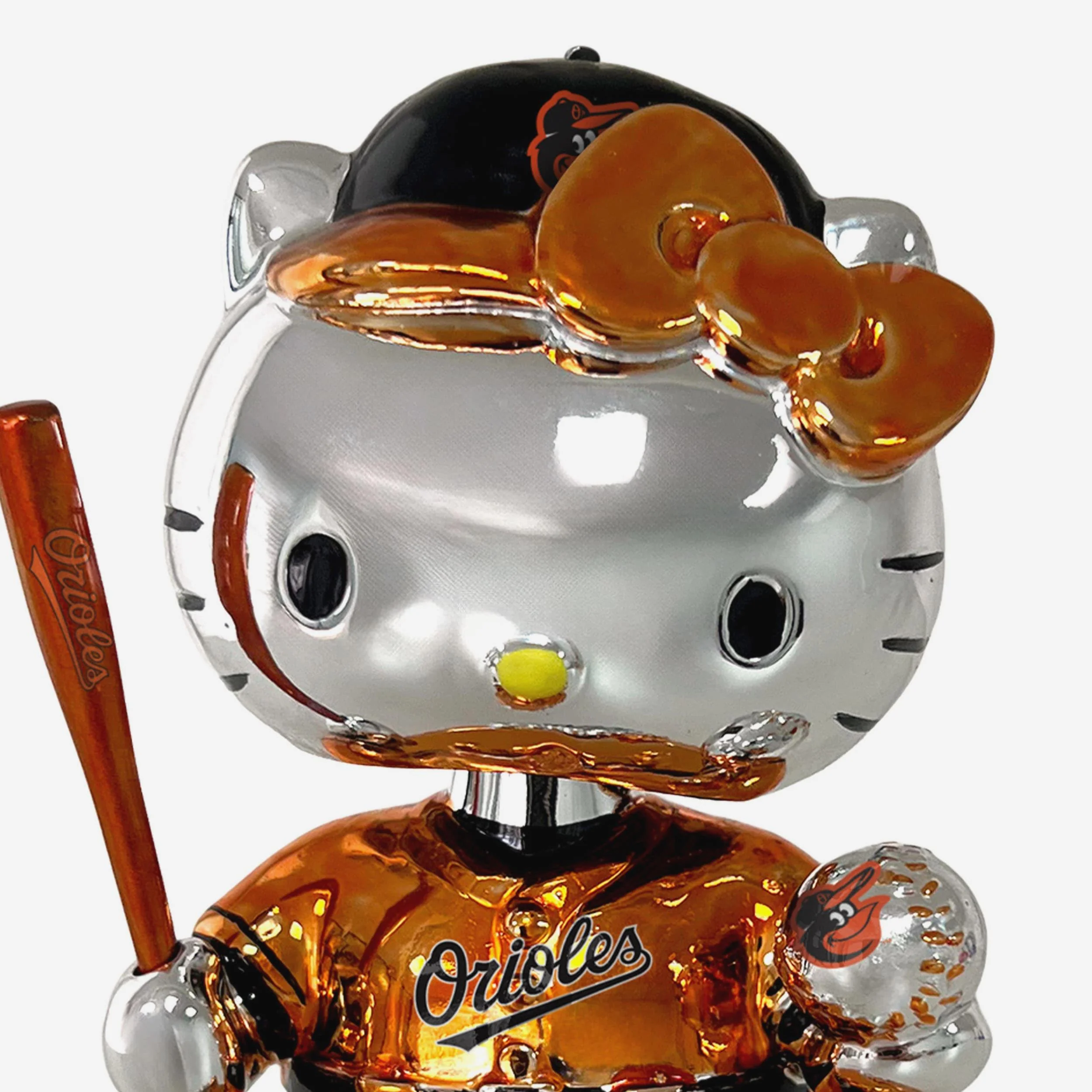 Baltimore Orioles Hello Kitty® Electroplated Edition Mini Bobblehead - Image 2