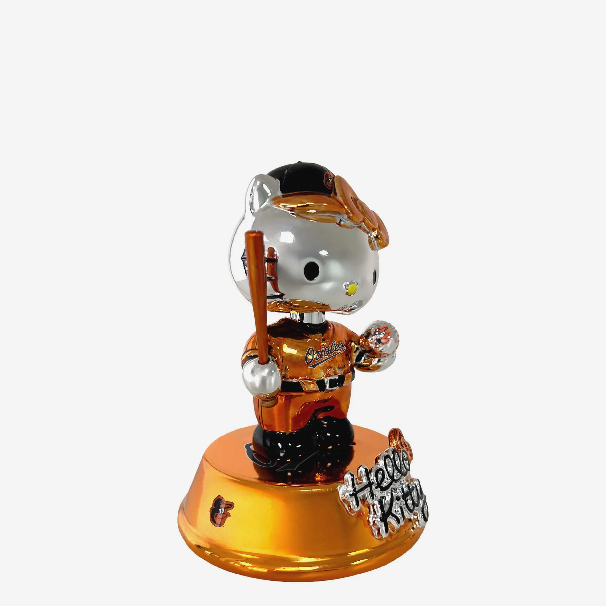 Baltimore Orioles Hello Kitty® Electroplated Edition Mini Bobblehead - Image 4