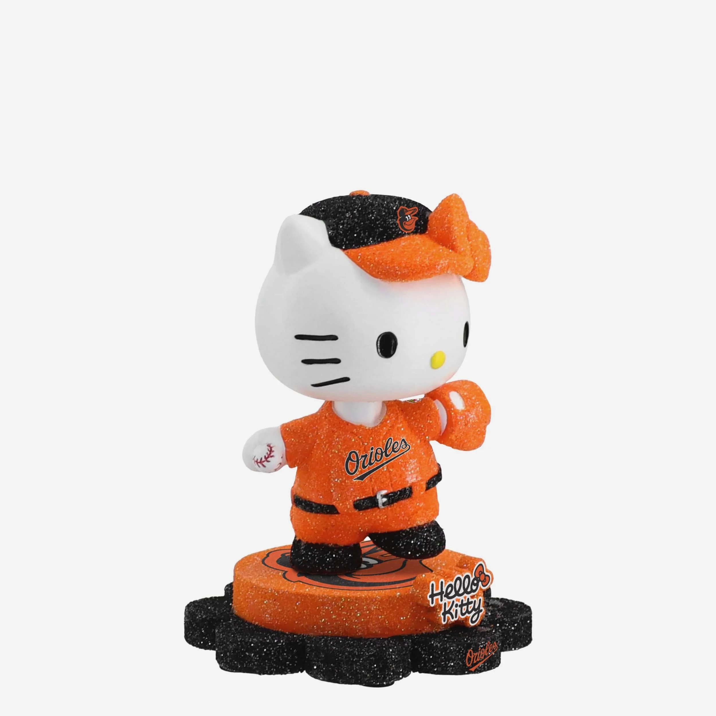 Baltimore Orioles Hello Kitty® Glitter Mini Bobblehead - Image 4