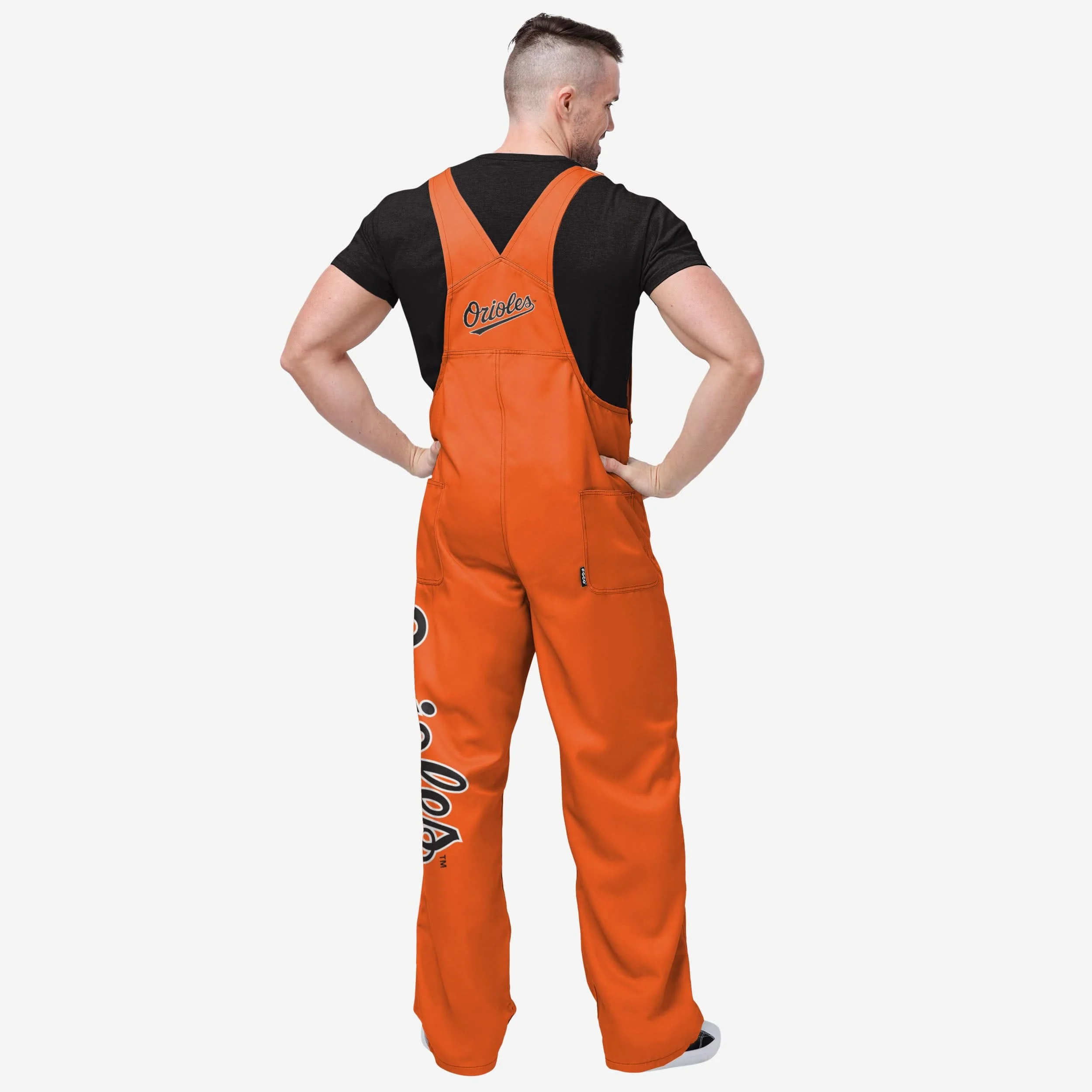 Baltimore Orioles Mens Big Logo Bib Overalls - Image 2