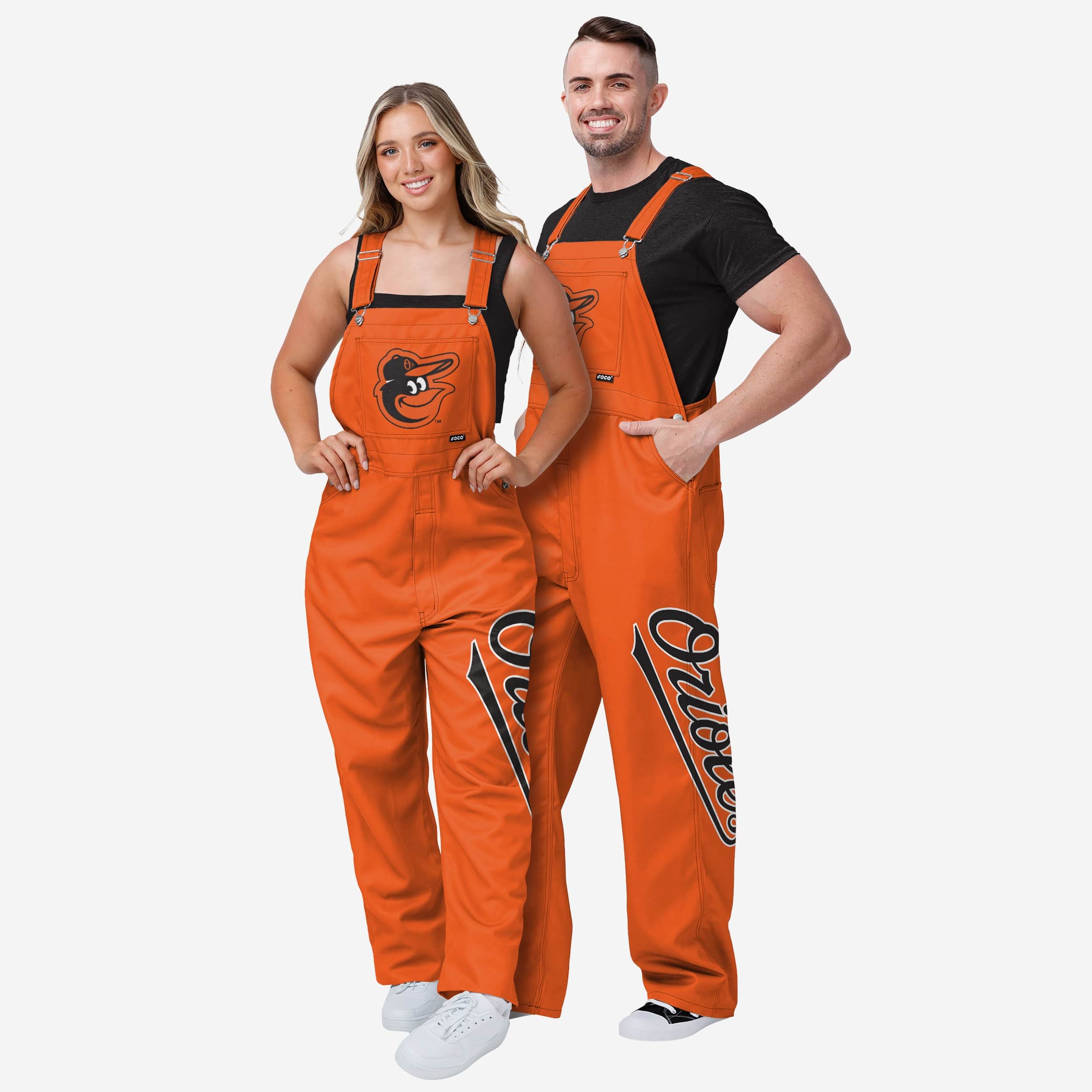 Baltimore Orioles Mens Big Logo Bib Overalls - Image 3