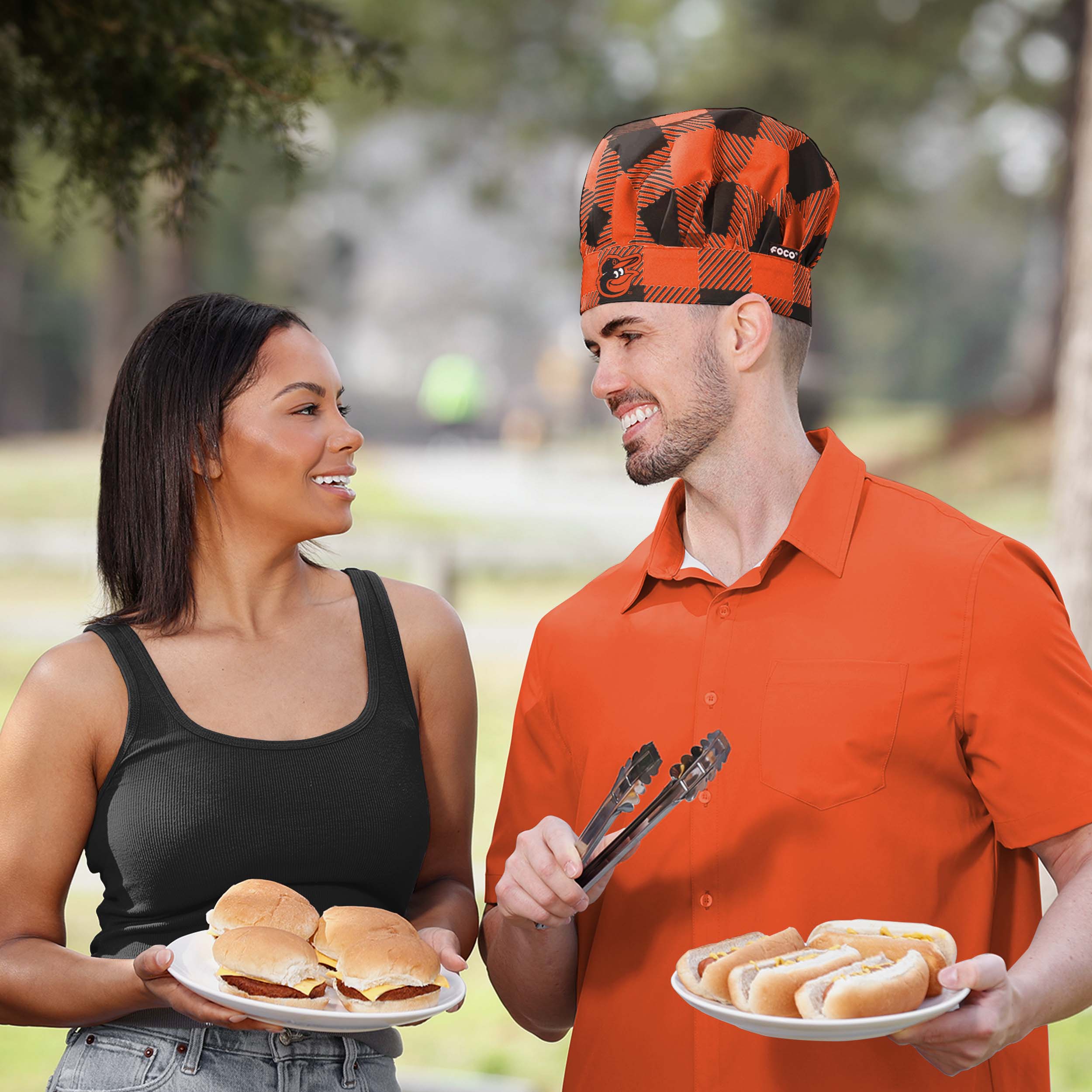 Baltimore Orioles Plaid Chef Hat - Image 3