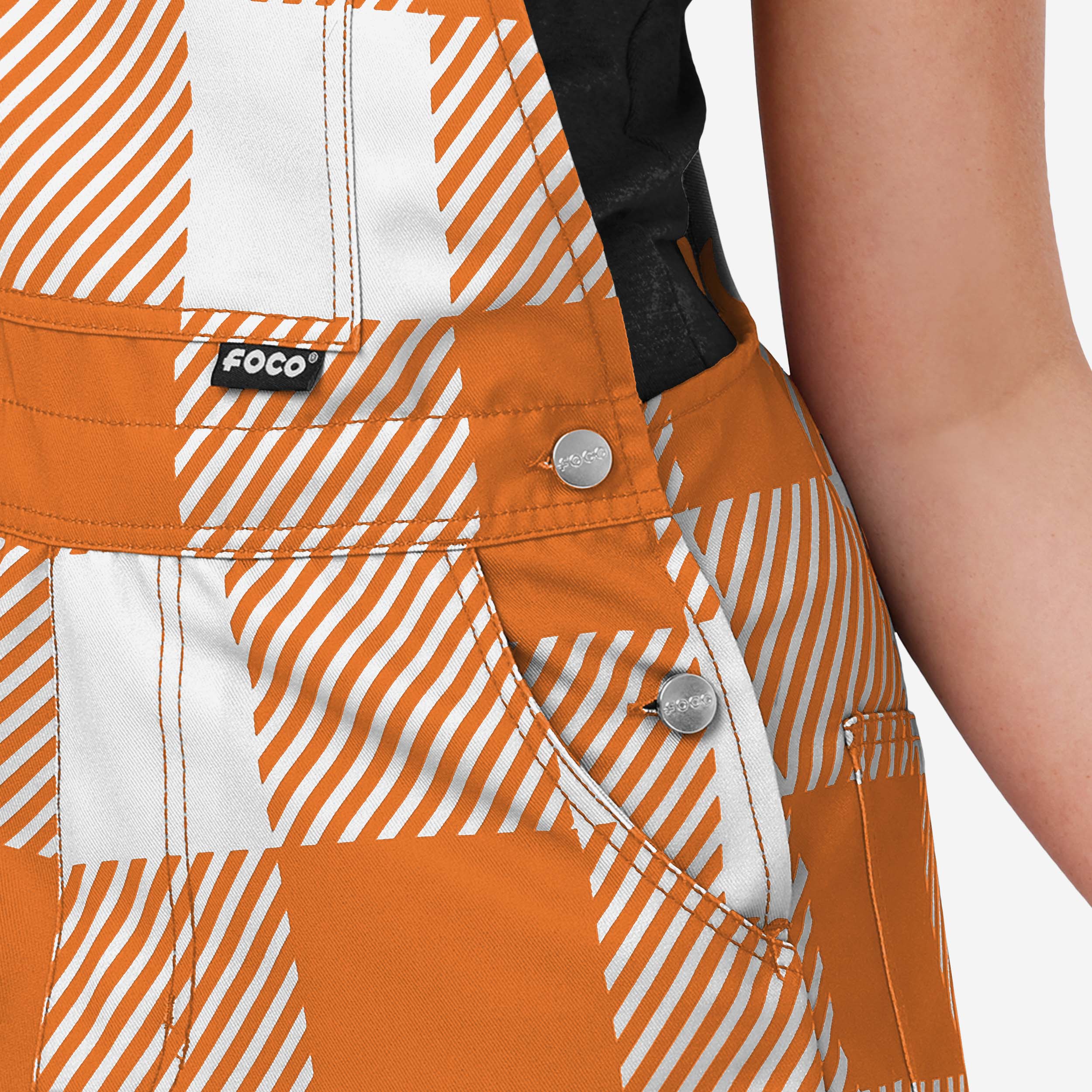 Baltimore Orioles Womens Plaid Bib Shortalls - Image 4
