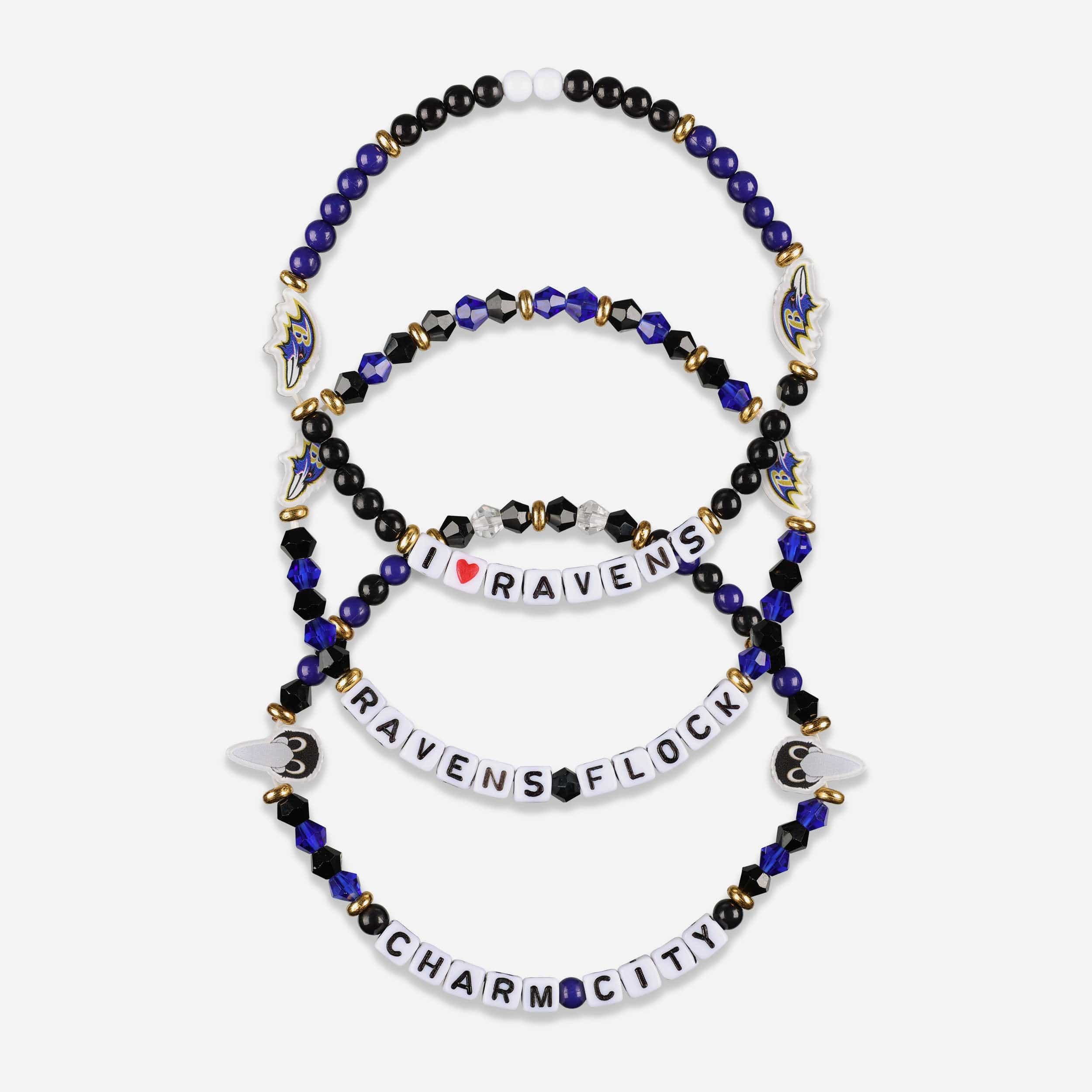 Baltimore Ravens 3 Pack Friendship Bracelet