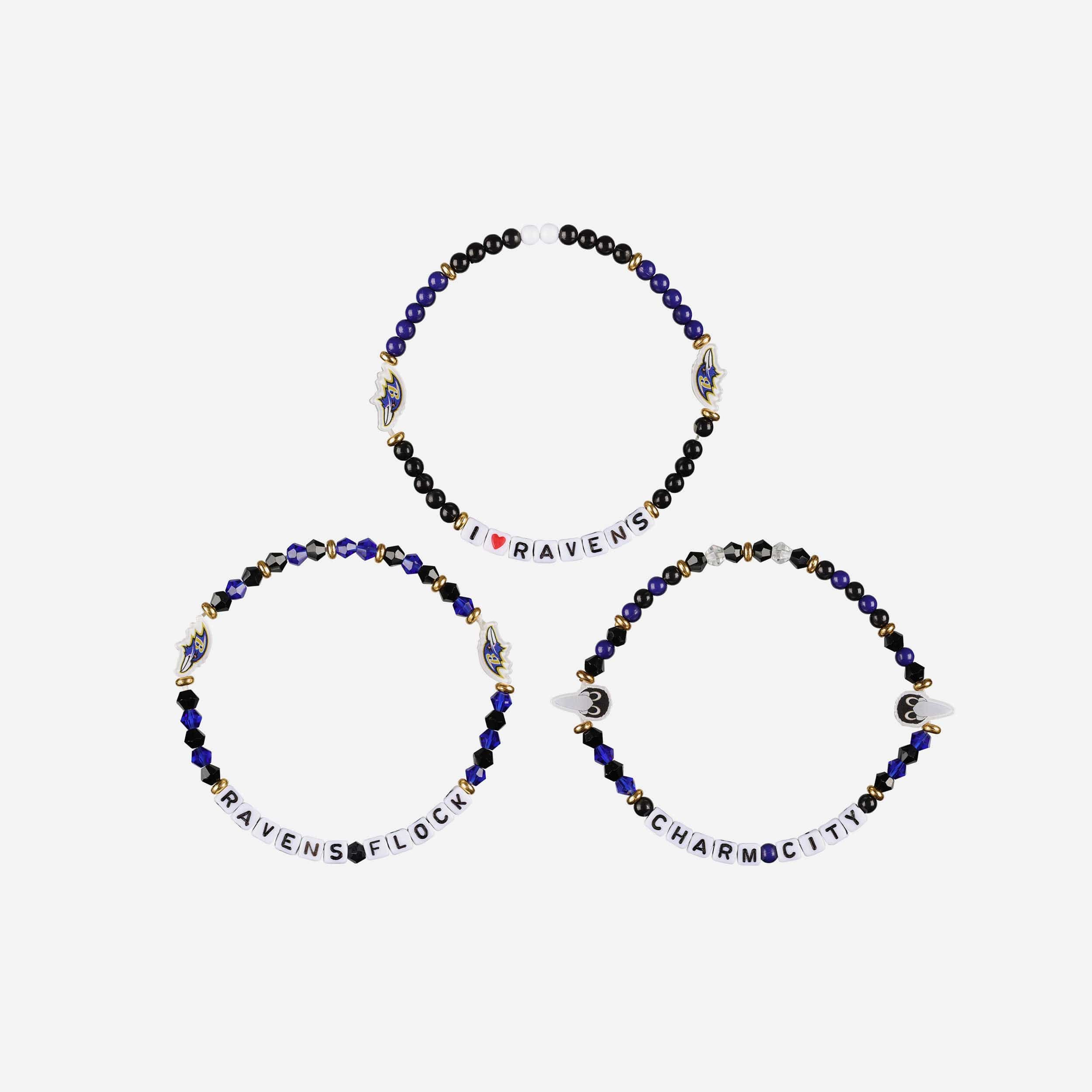 Baltimore Ravens 3 Pack Friendship Bracelet - Image 3