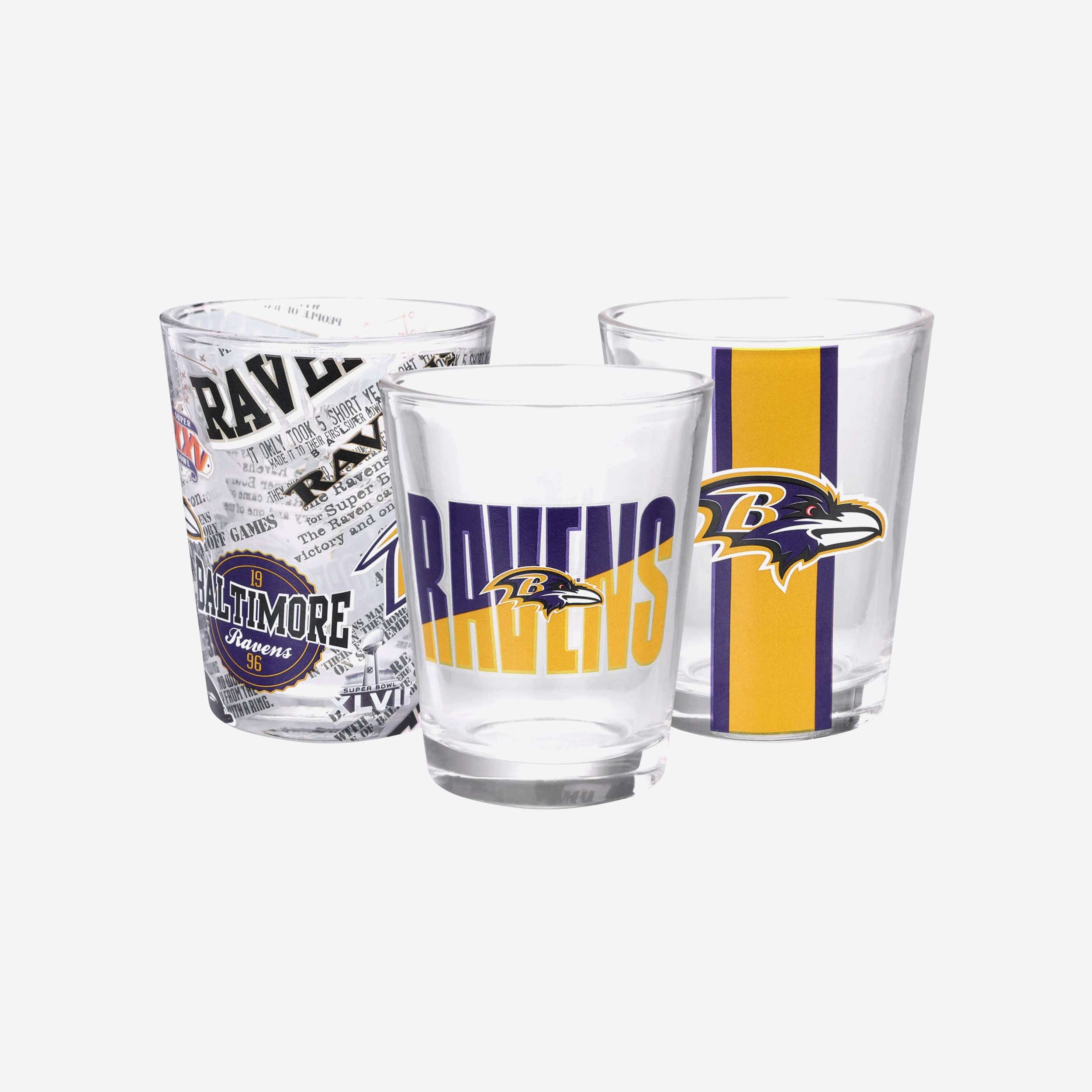 Baltimore Ravens 3 Pack Shot Glass