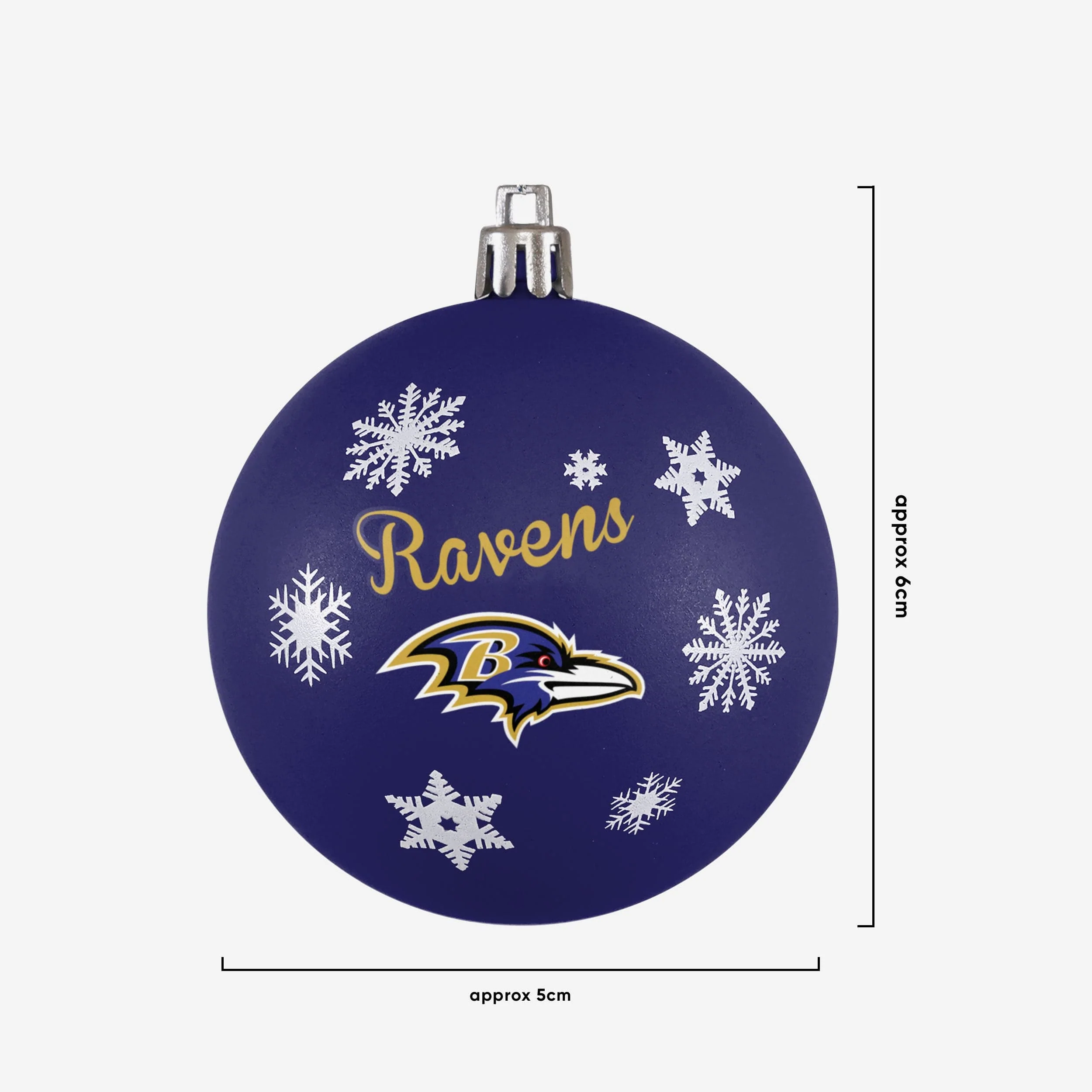 Baltimore Ravens 5 Pack Shatterproof Ball Ornament Set - Image 3