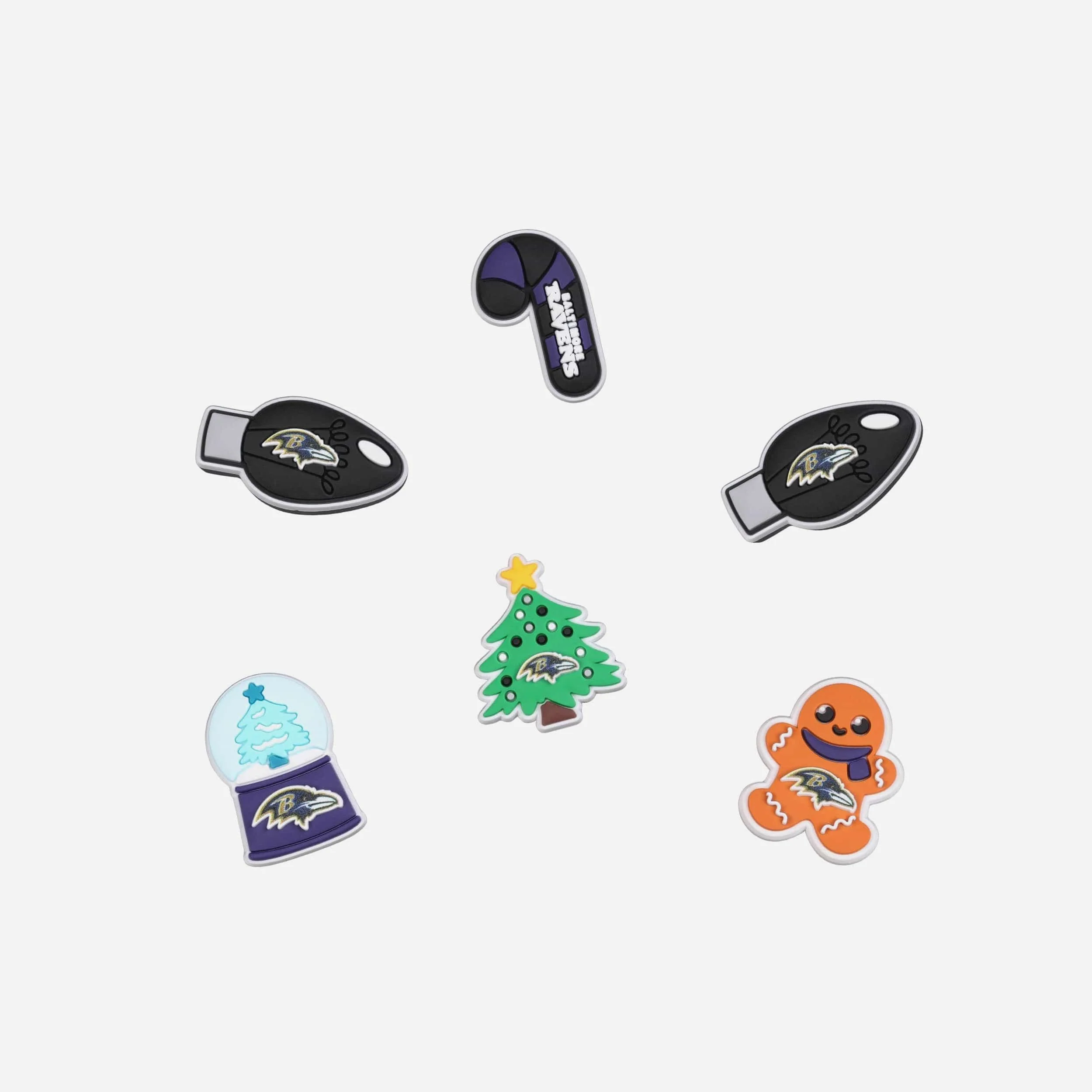 Baltimore Ravens 6 Pack Holiday Team Clog Charms