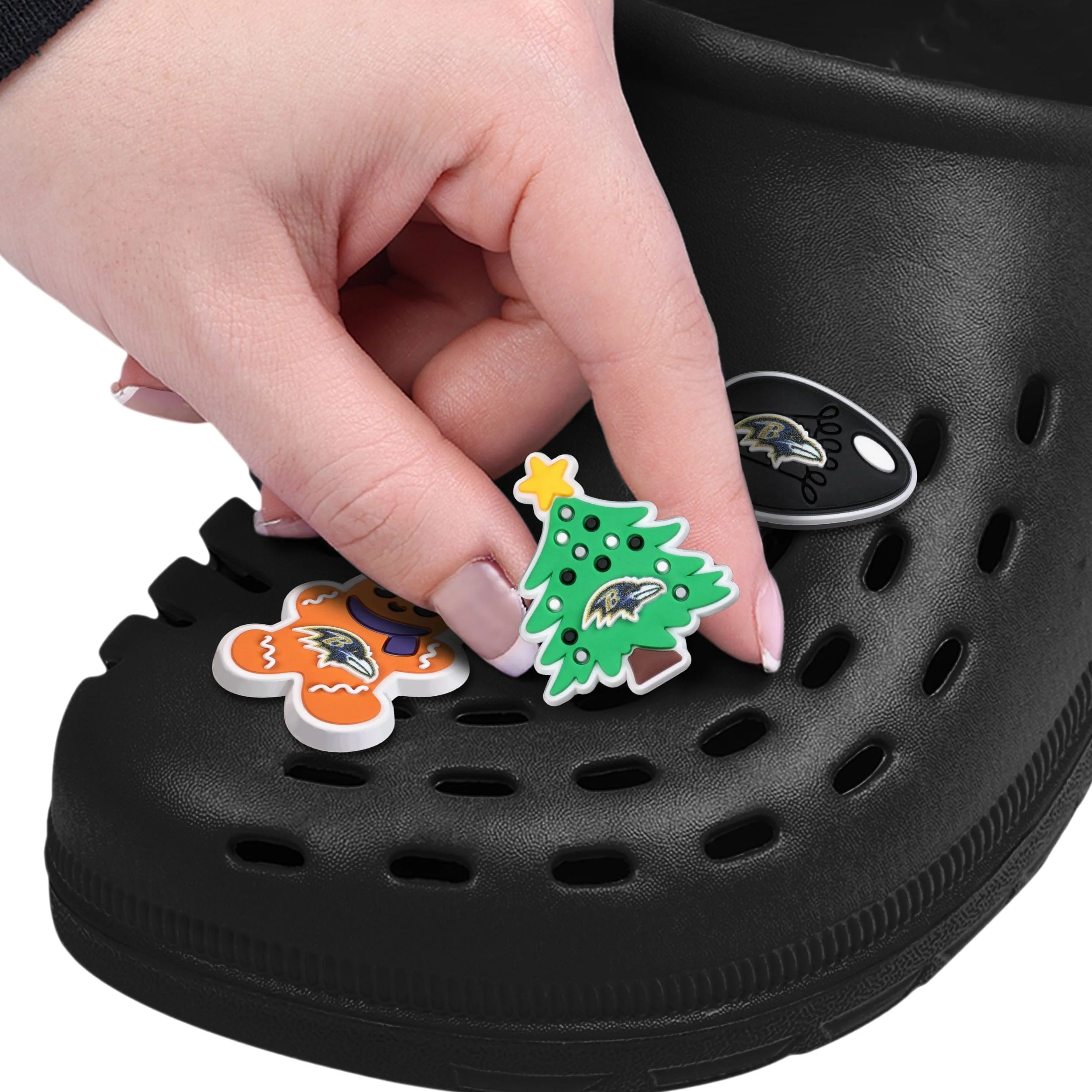 Baltimore Ravens 6 Pack Holiday Team Clog Charms - Image 3