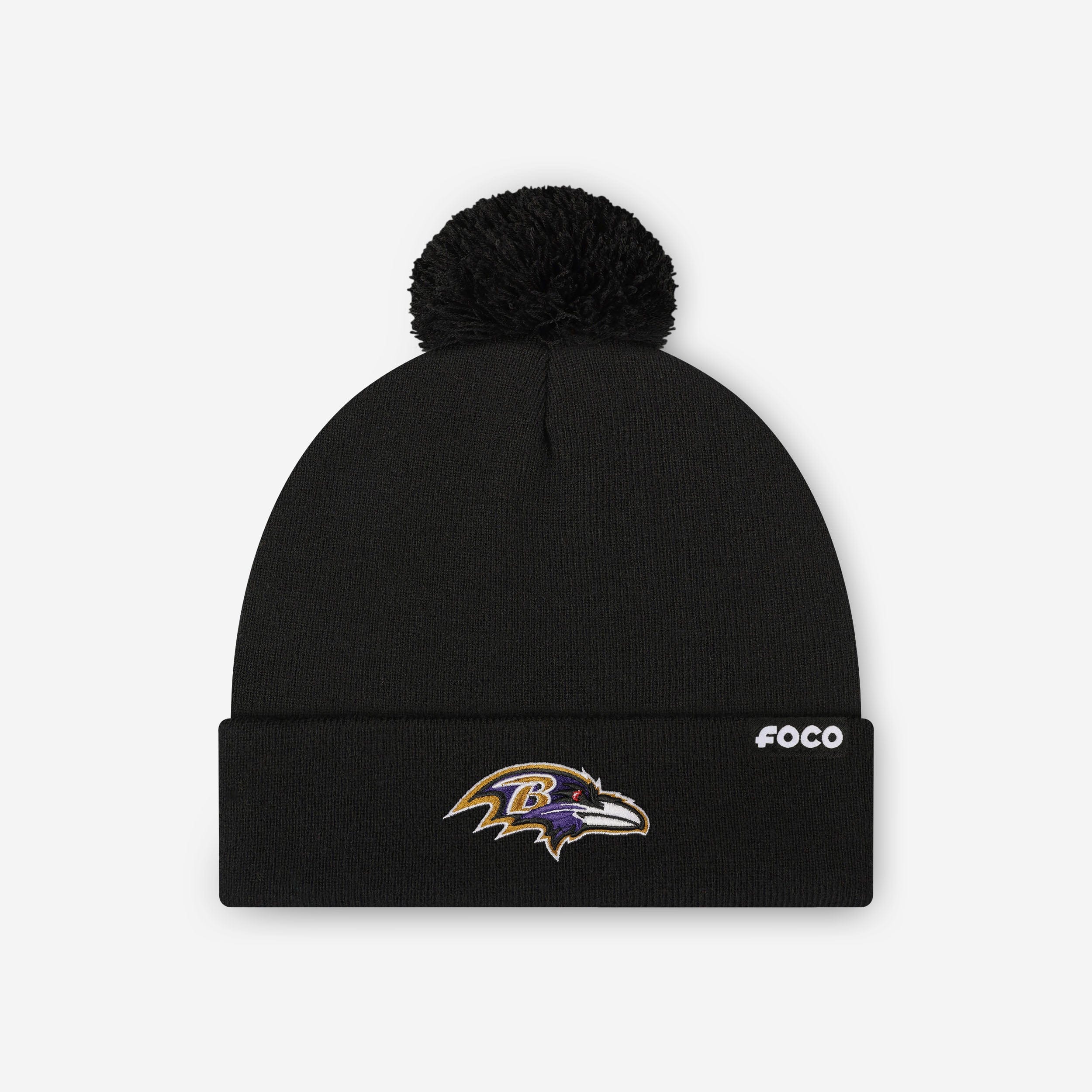 Baltimore Ravens Basic Primary Logo Pom Beanie - Image 3