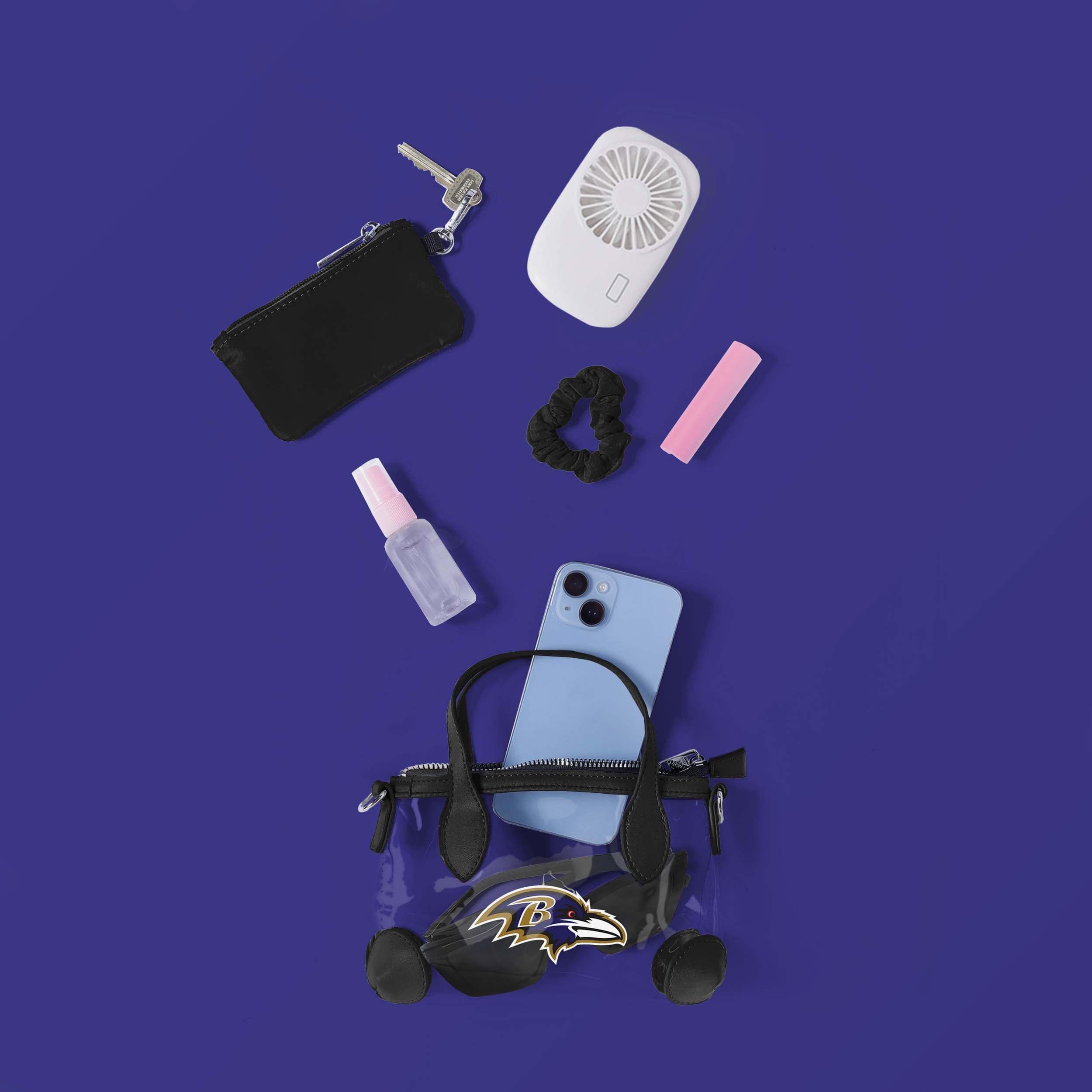 Baltimore Ravens Big Logo Clear Crossbody Mini Purse - Image 5