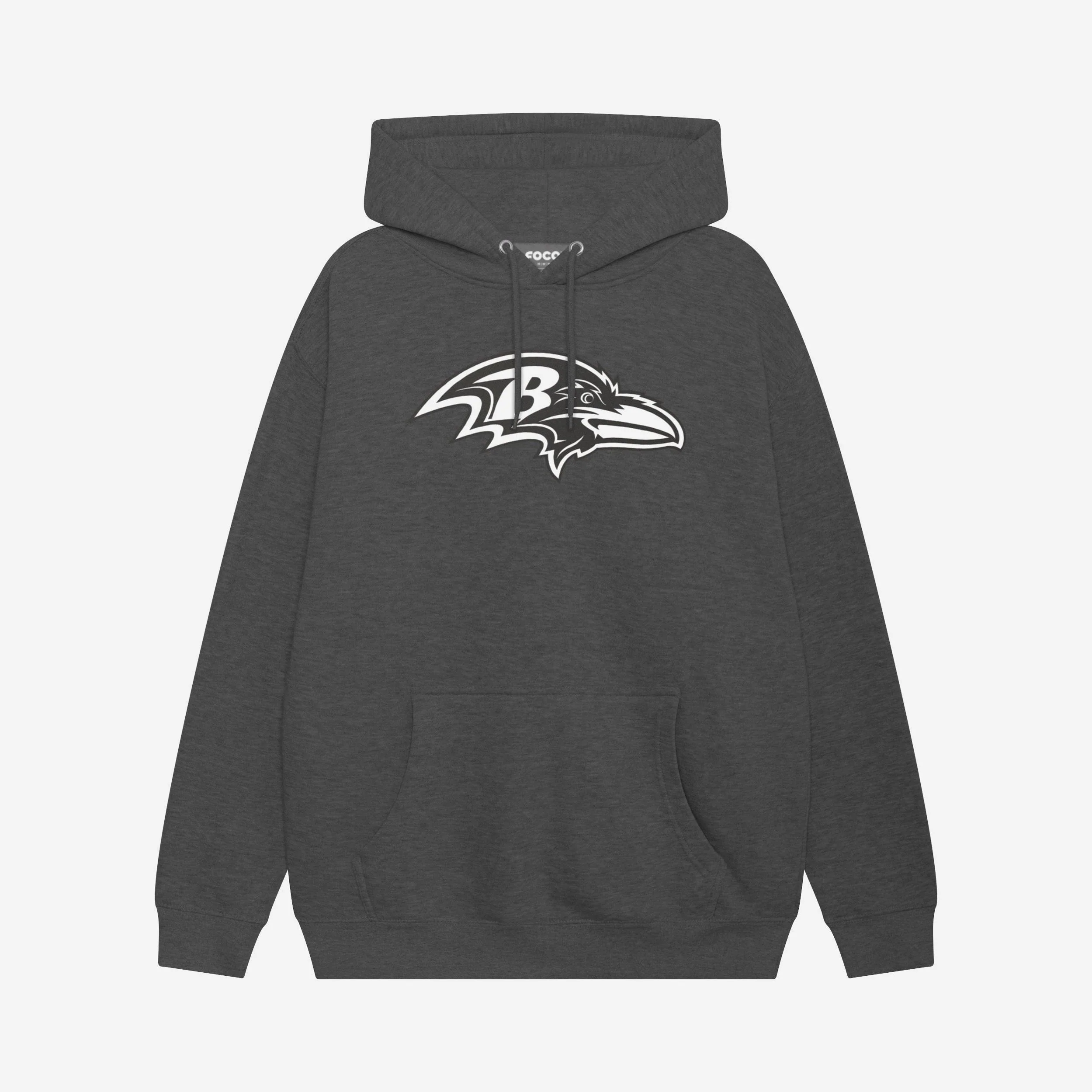 Baltimore Ravens Black & White Primary Logo Hoodie