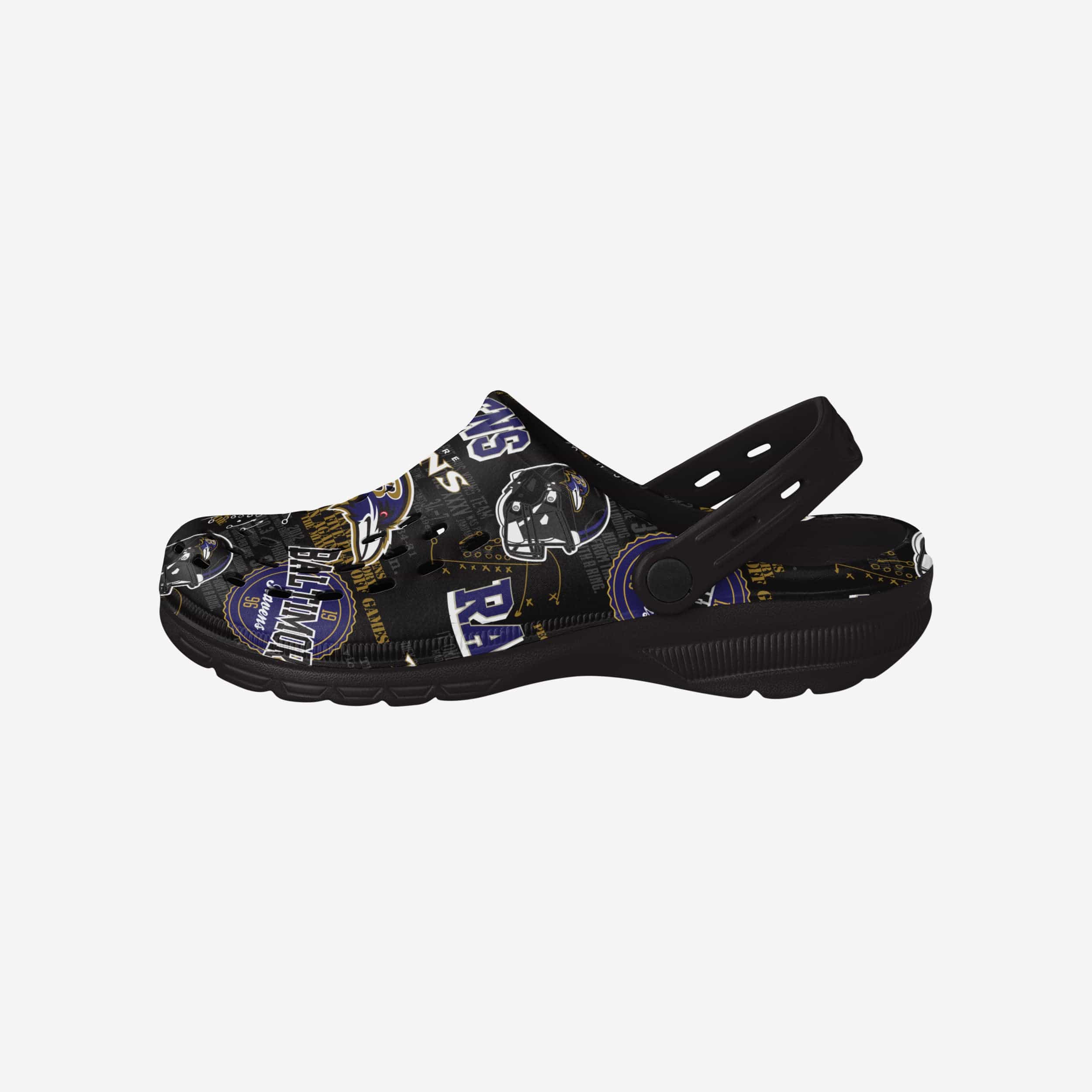 Baltimore Ravens Historic Print Clog With Strap