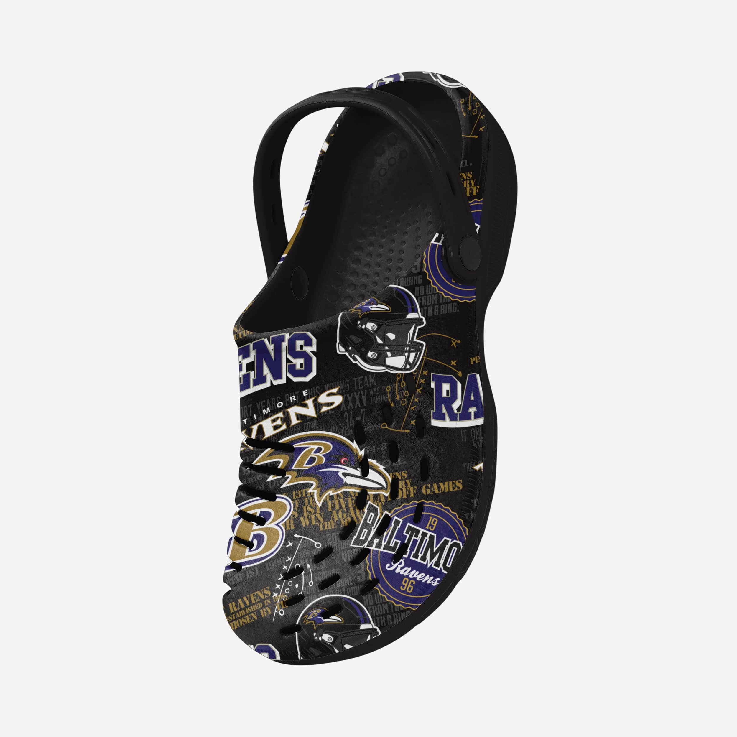 Baltimore Ravens Historic Print Clog With Strap - Image 2