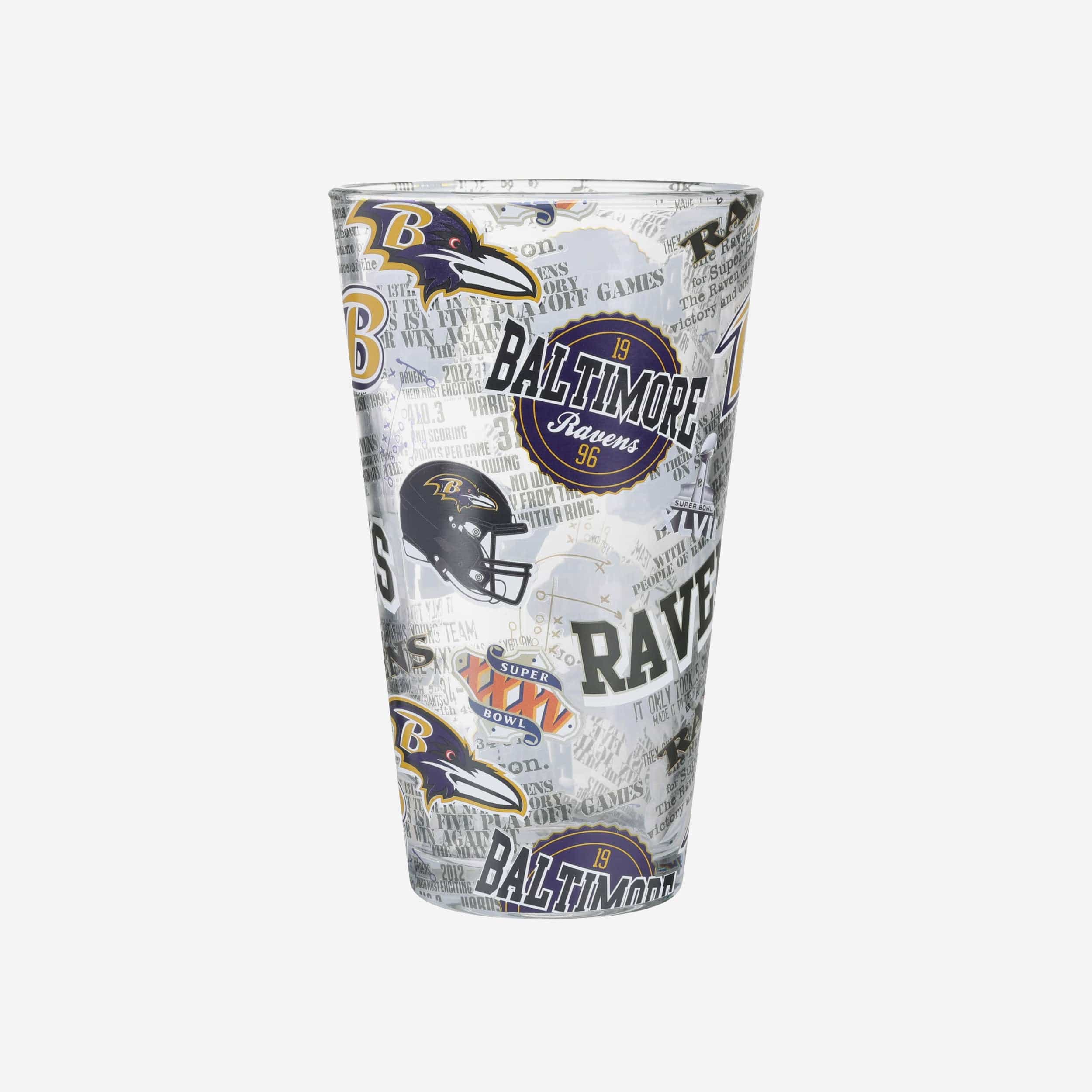 Baltimore Ravens Historic Print Pint Glass