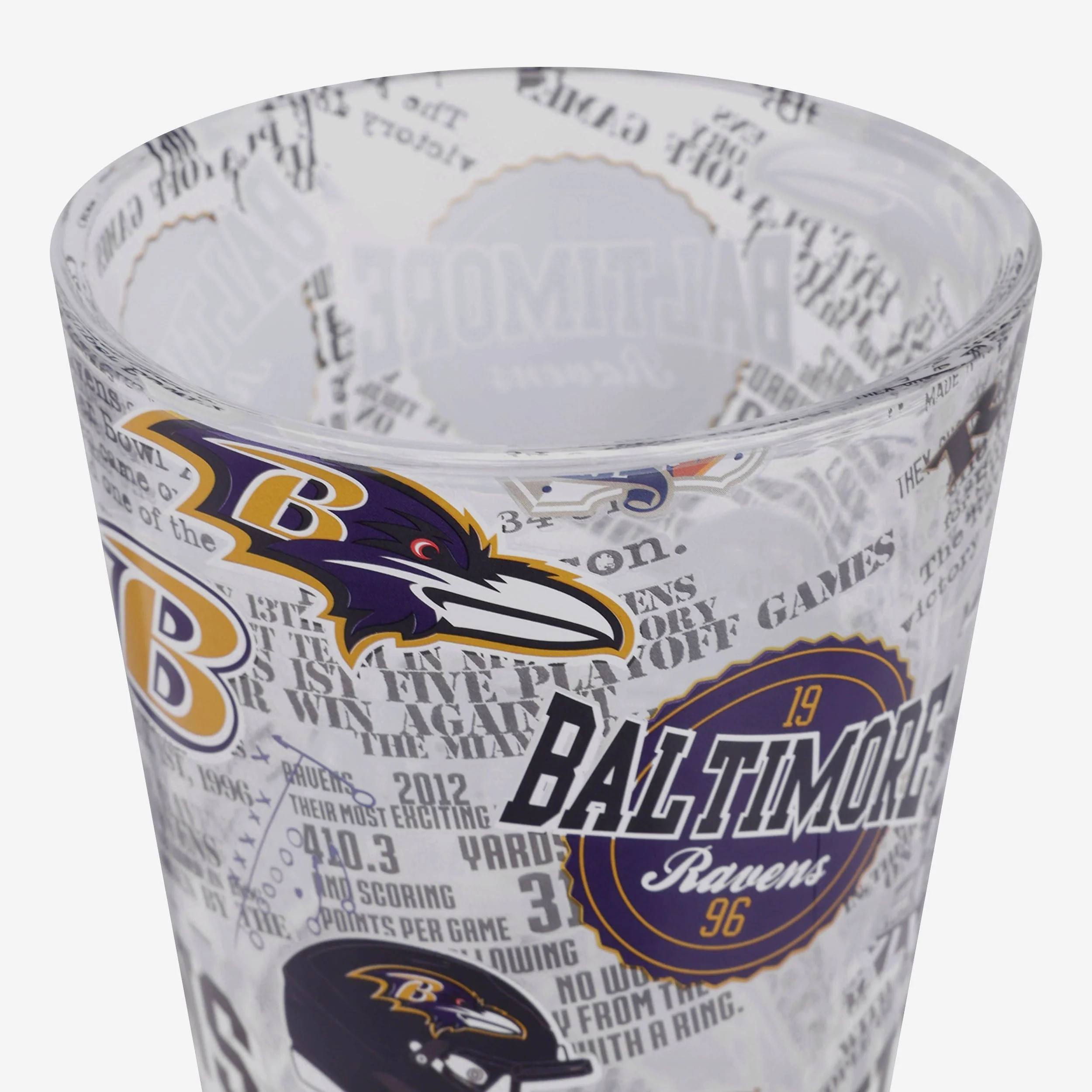 Baltimore Ravens Historic Print Pint Glass - Image 4