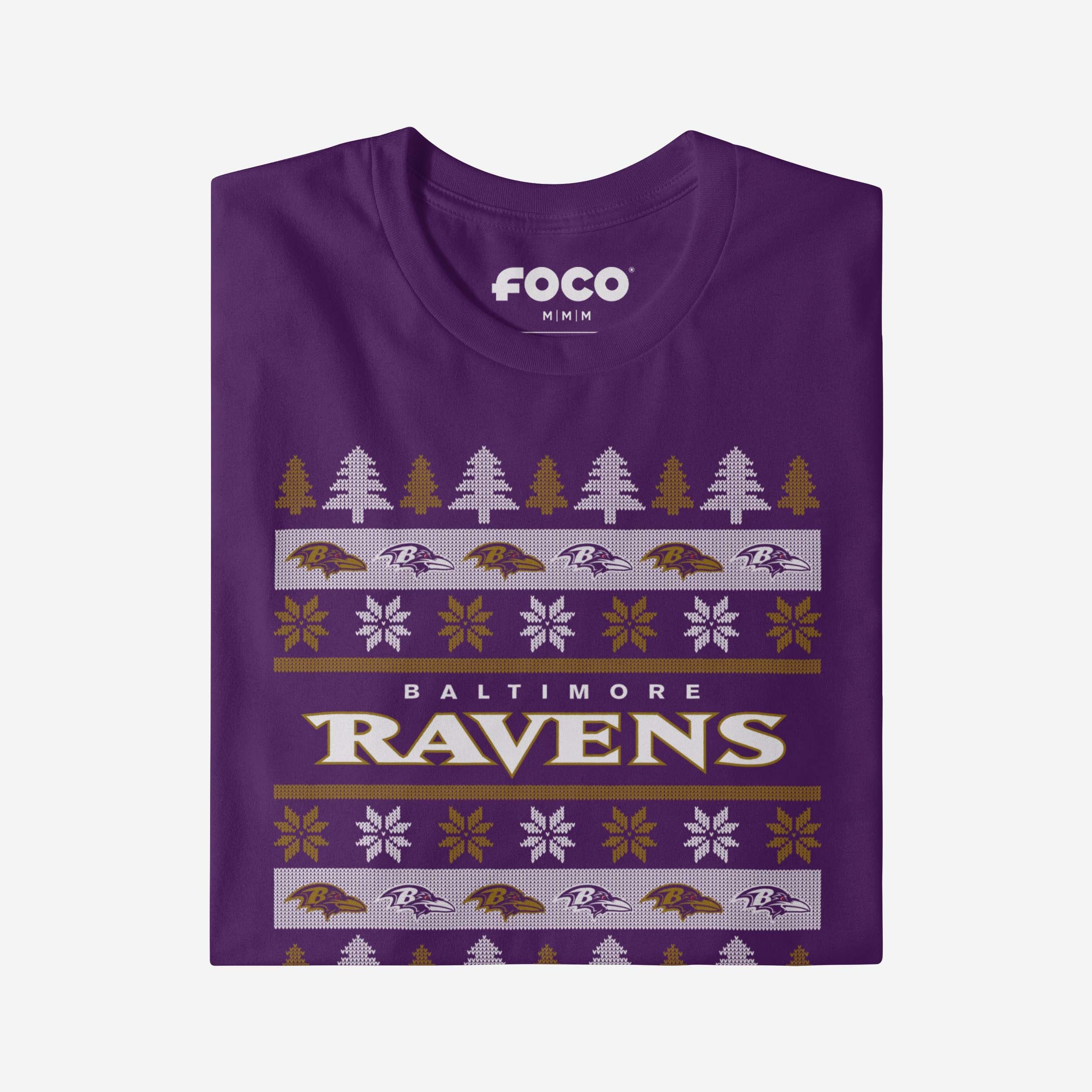 Baltimore Ravens Holiday Sweater T-Shirt - Image 4